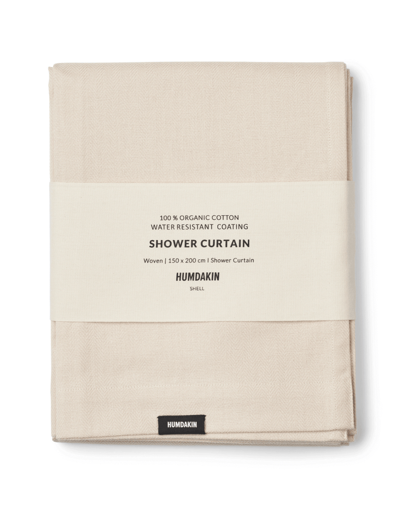 Badeforhæng, lys beige, shell, humdakin