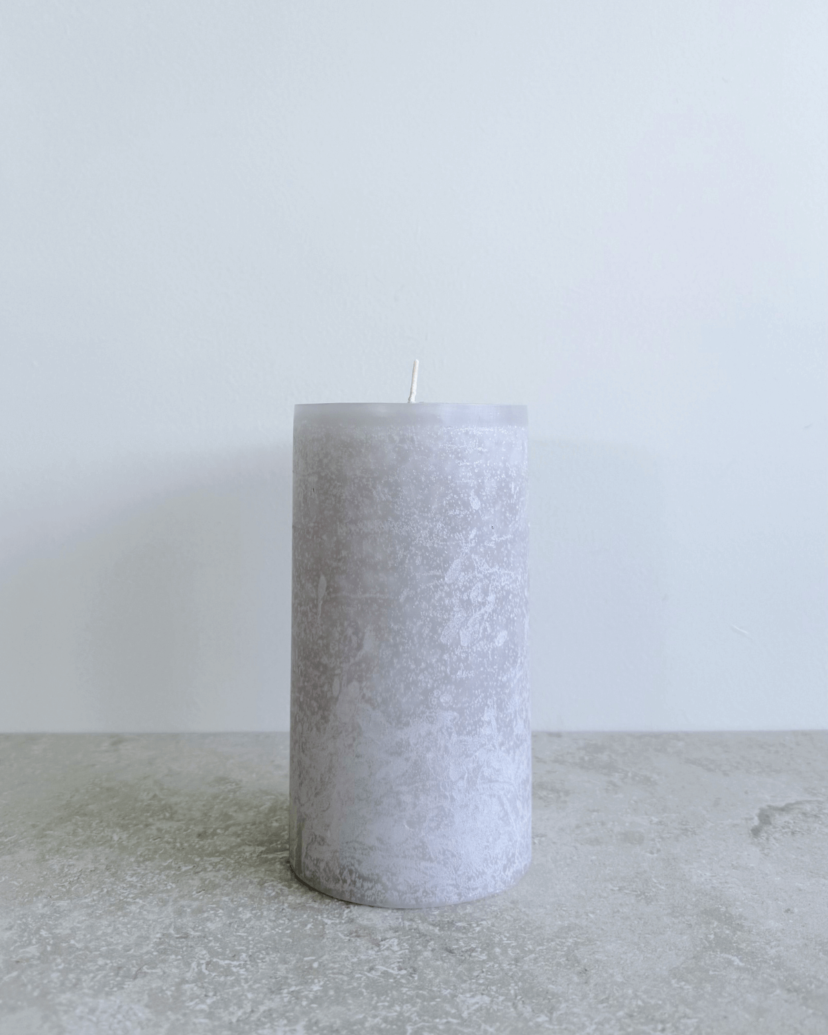 Bloklys, Lysegrå, Light Grey, Vance Kitira, 15x8cm, Paraffin