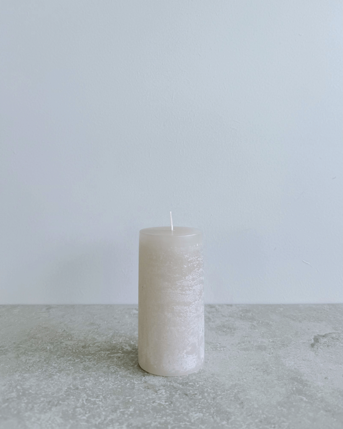 Bloklys, Moon, varm grå, dand, 10x5cm, Vance Kitira