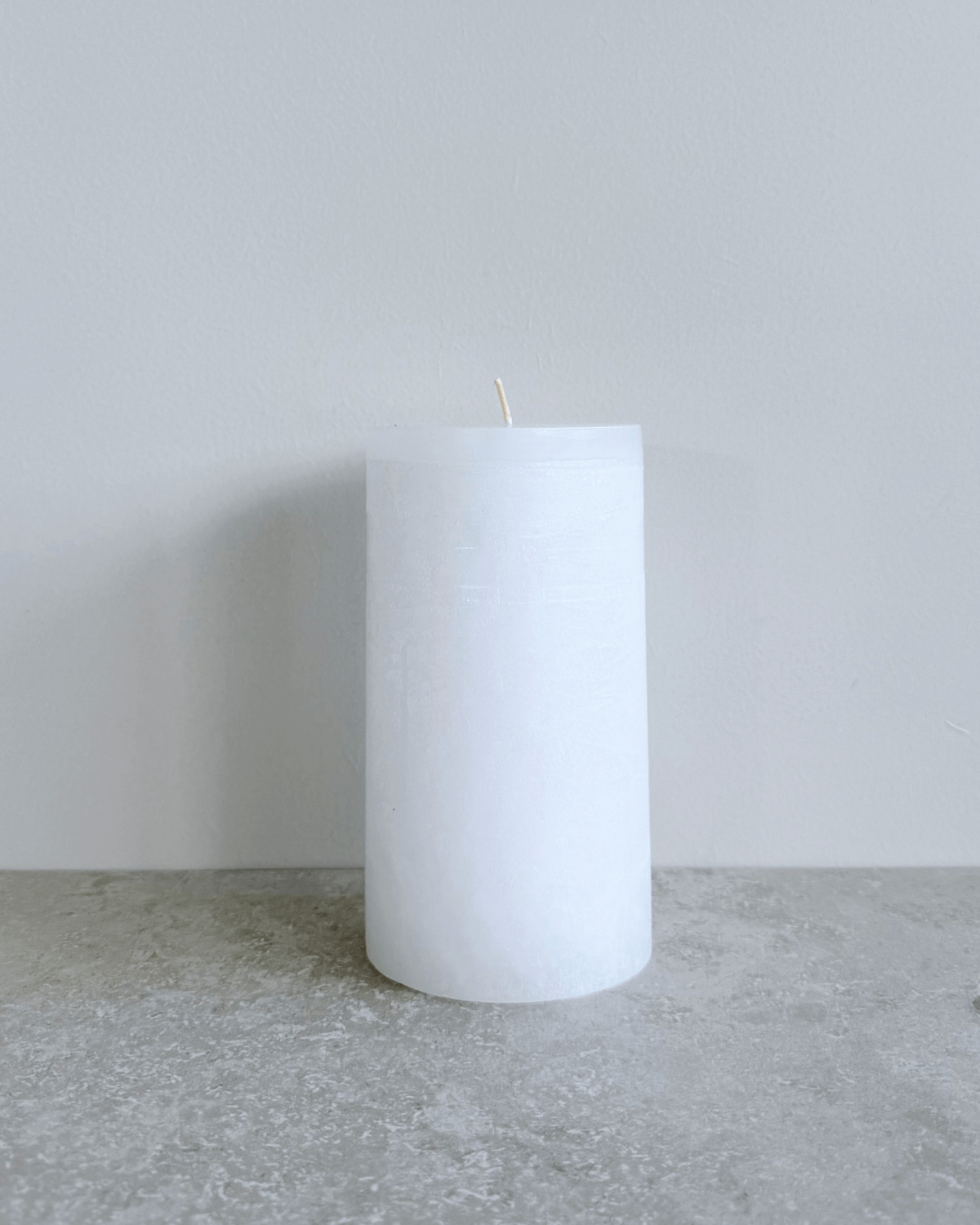 Bloklys, 15x8cm, Snow White, Hvid, Rustik, Vance Kitira