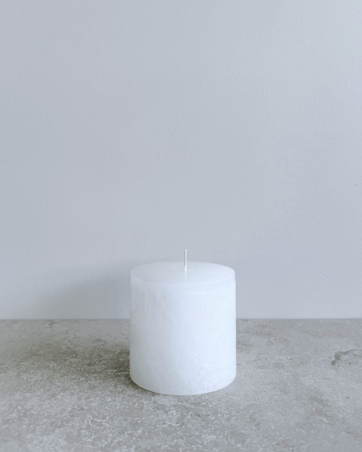 Bloklys, 7,5x8cm, Snow White, Hvid, Rustik, Vance Kitira