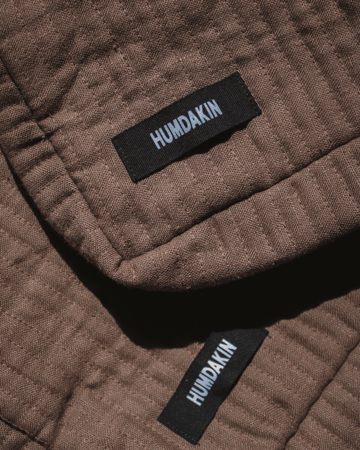 Kosmetikpung, labels, hør, brun, Humdakin