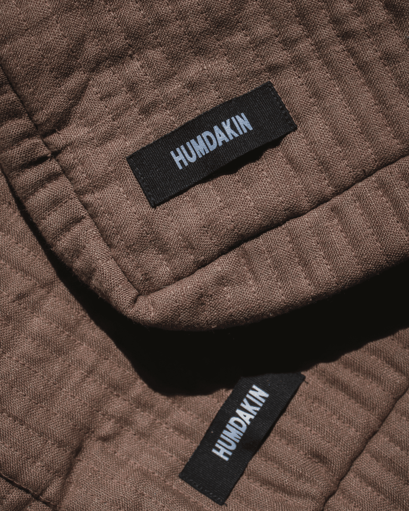 Kosmetikpung, labels, hør, brun, Humdakin