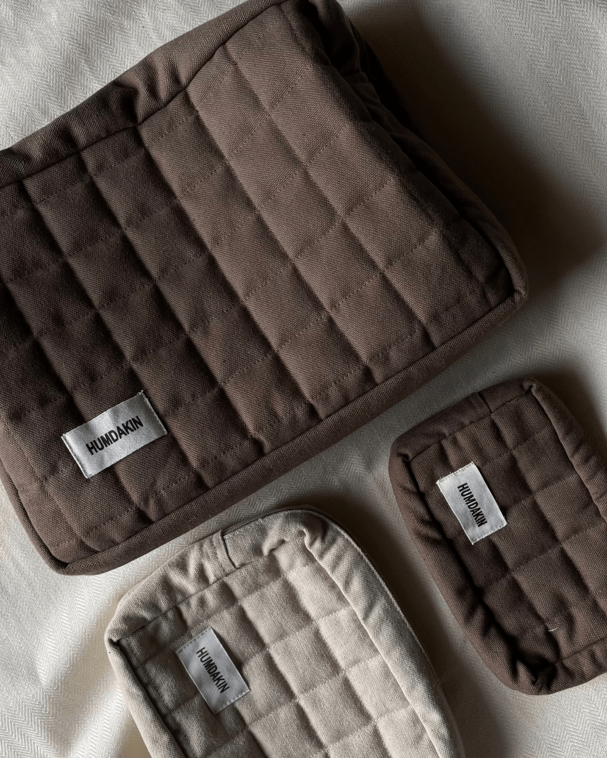 Humdakin, makeuptaske, toilettaske, lightstone, quiltet, waldorf