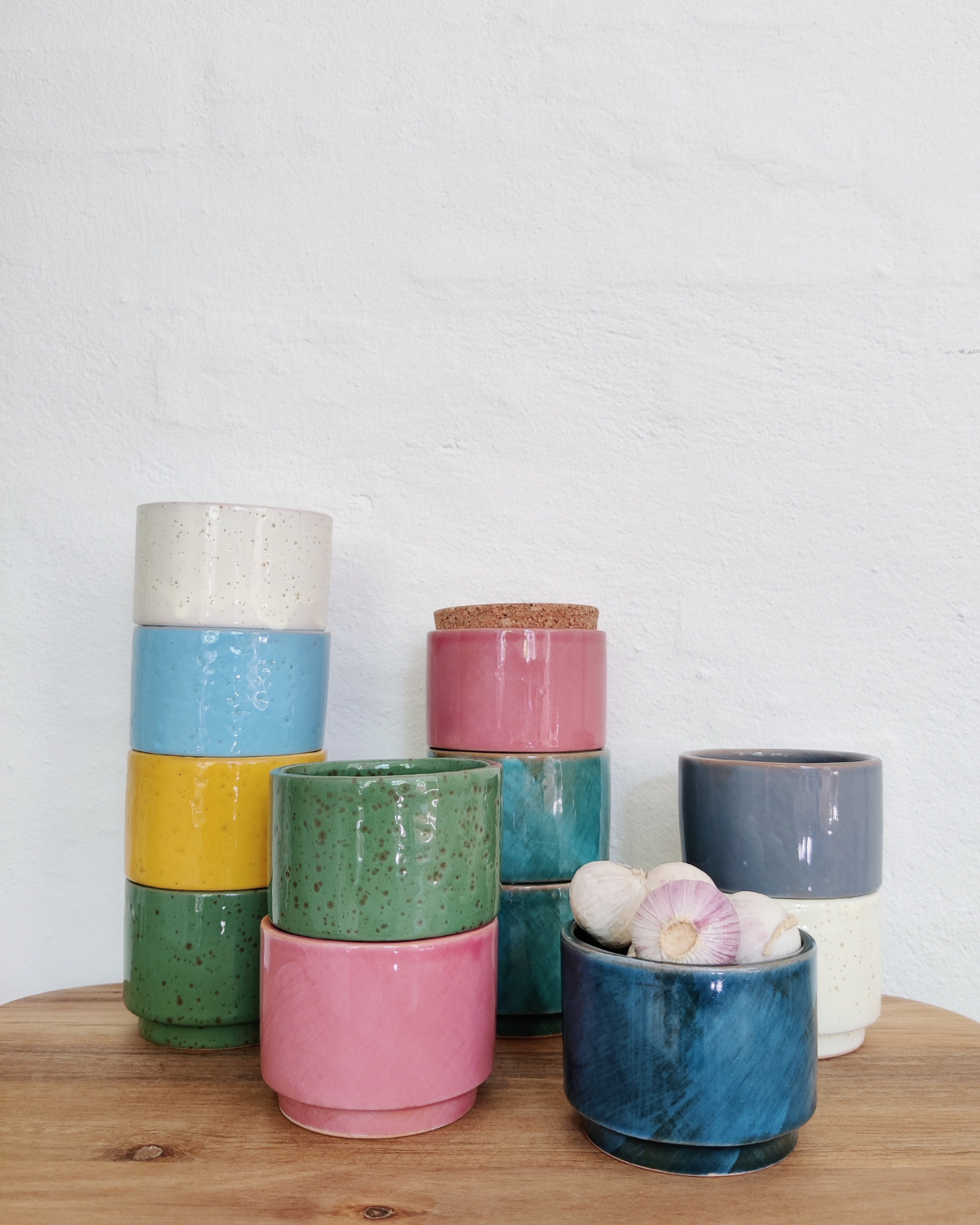 Krukke m/låg, Lille, Fl. farver