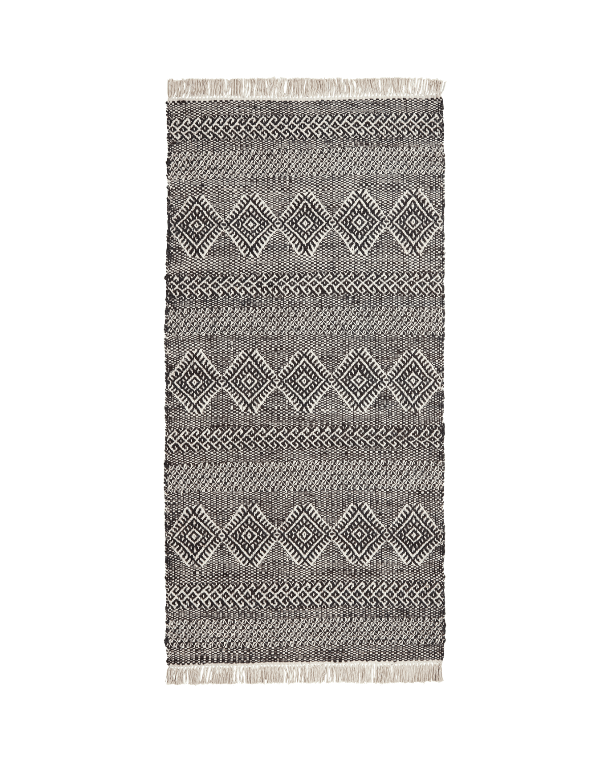 Tæppe, gulvløber, House Doctor, sort, natur, Ethnic, 200x90 cm