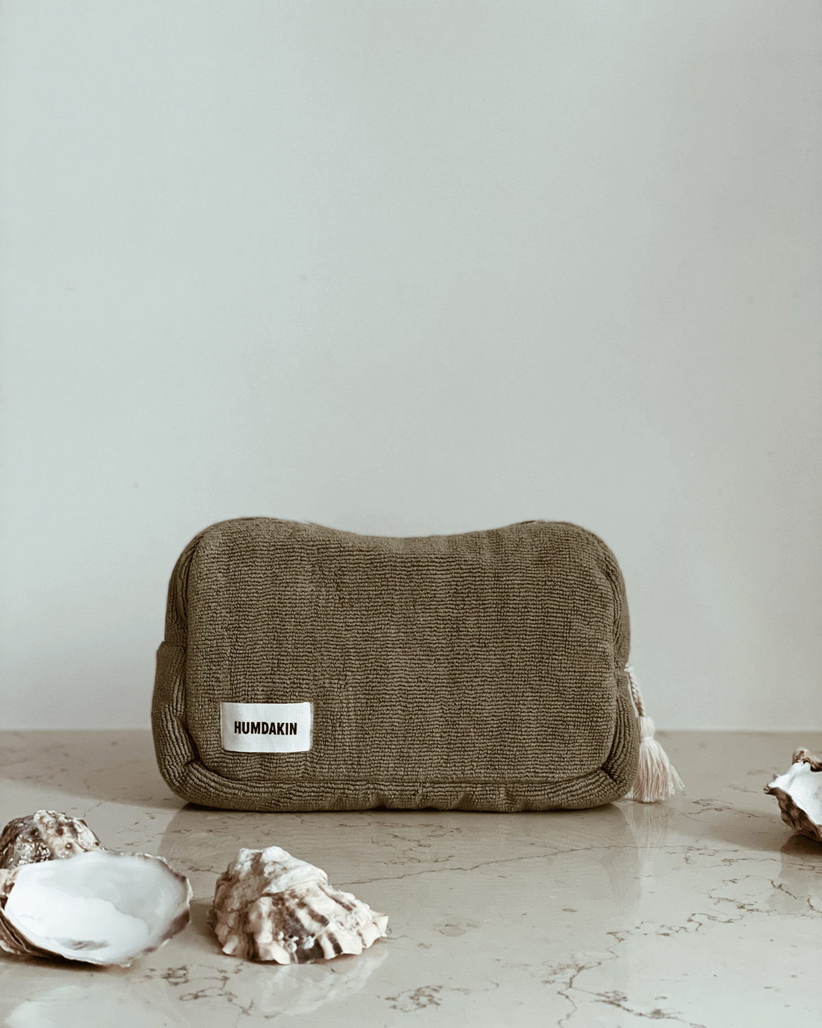 Toilettaske, frotté, green tea, støvet grøn, bomuld, Humdakin
