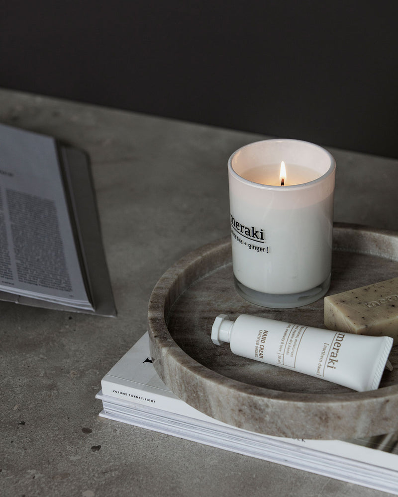 Rund marmorbakke, stor, meraki