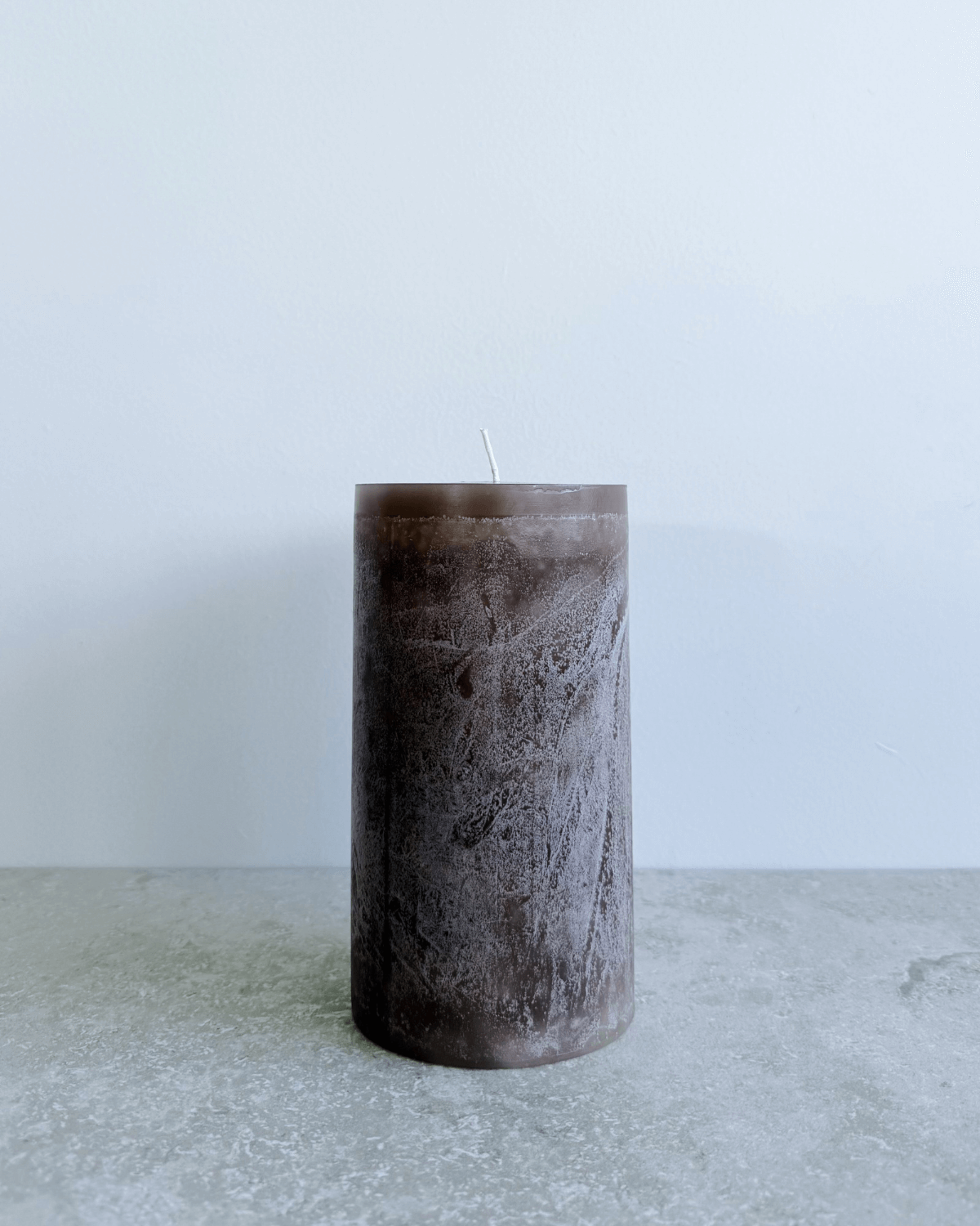 Bloklys, Taupe, Brun, 15x8cm, rustik, Vance Kitira, Paraffin