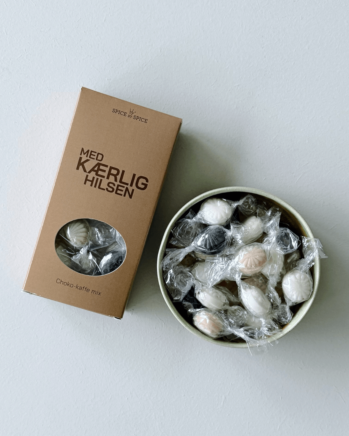 Bolcher med kaffe, mint og chokolade smag, 80 gram i gaveæske, Med Kærlig Hilsen, Spice by Spice