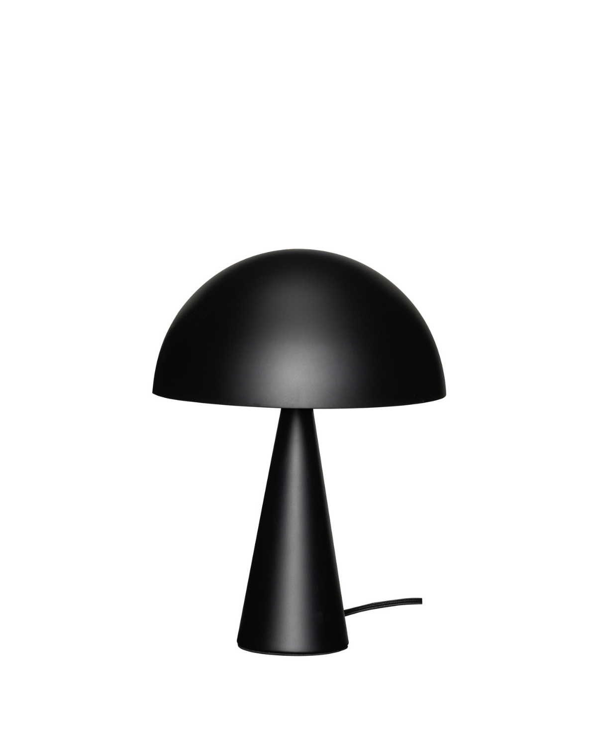 Mat sort mush mini bordlampe fra danske hubsch perfekt til sengebordet eller reolen i stuen.