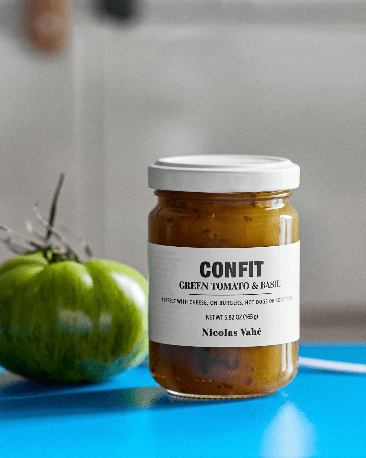 Confit, Grønne tomater & basilikum, 165g