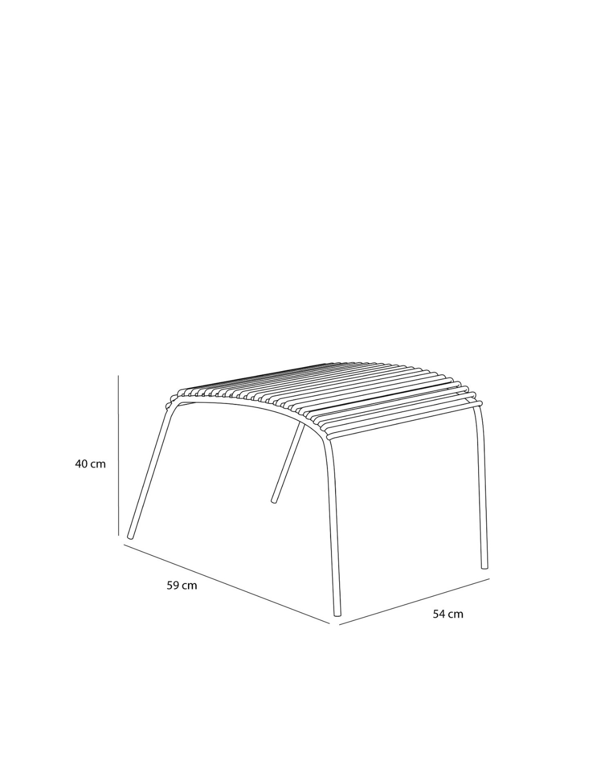 Lysegrå fodskammel i jern til terrasse og have