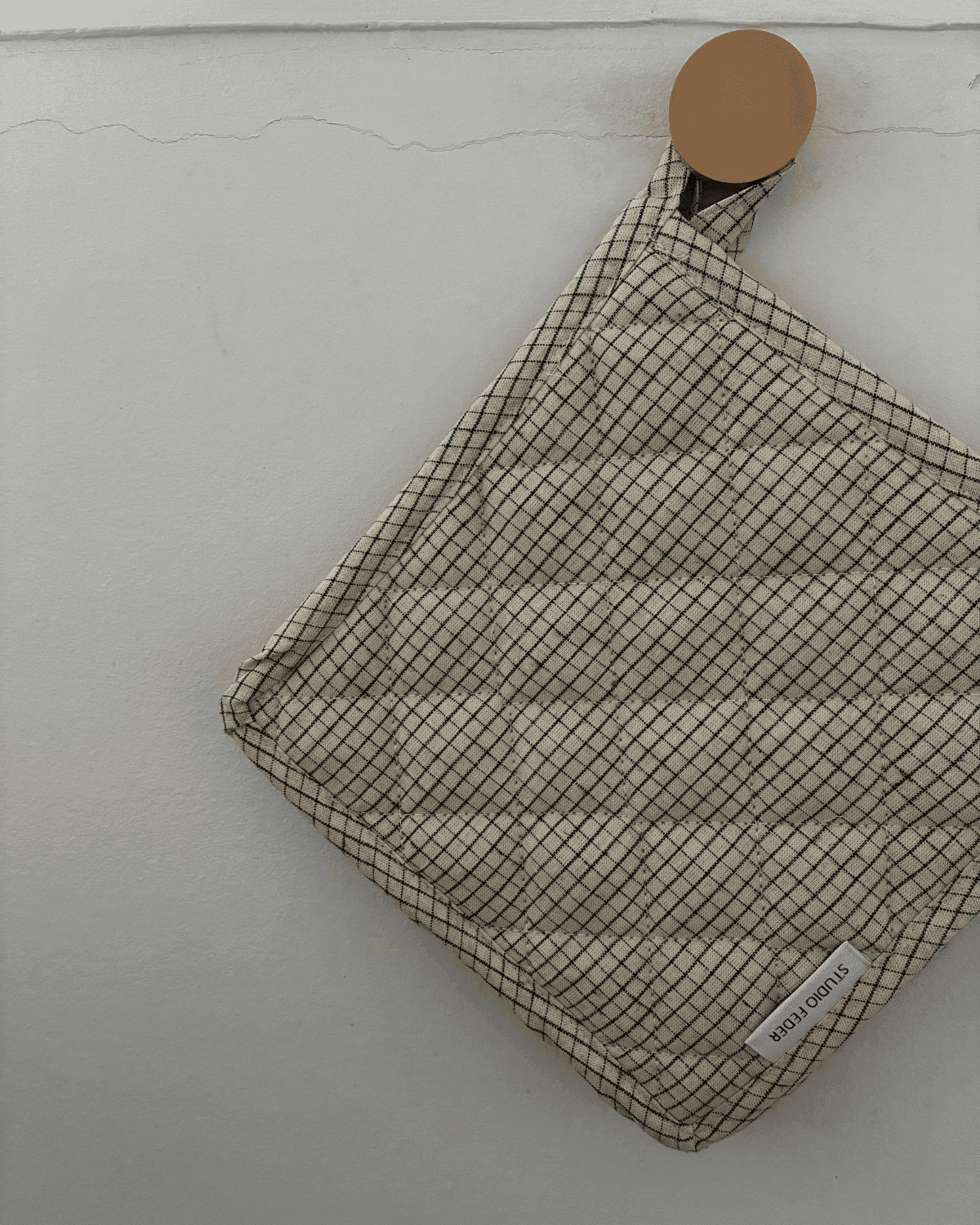 Grydelapper, Ada, Creme Black Plaid