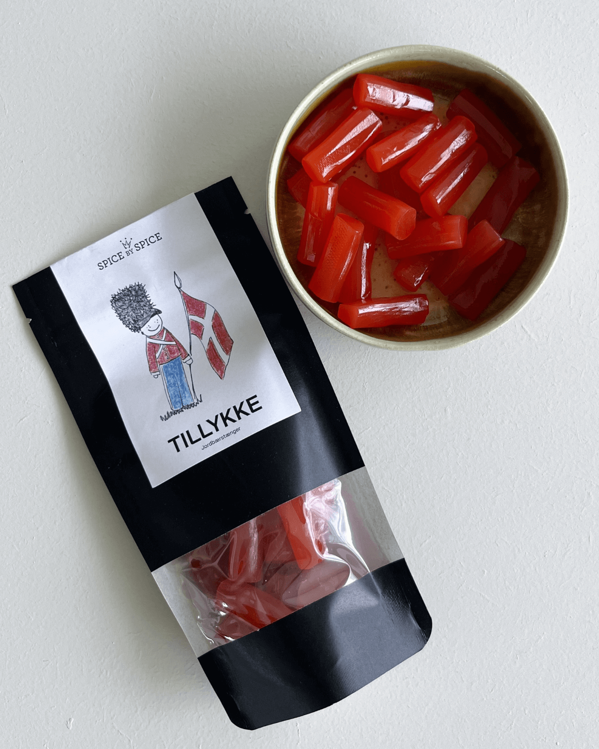 Jordbærstænger, slik, Tillykke, Spice by spice