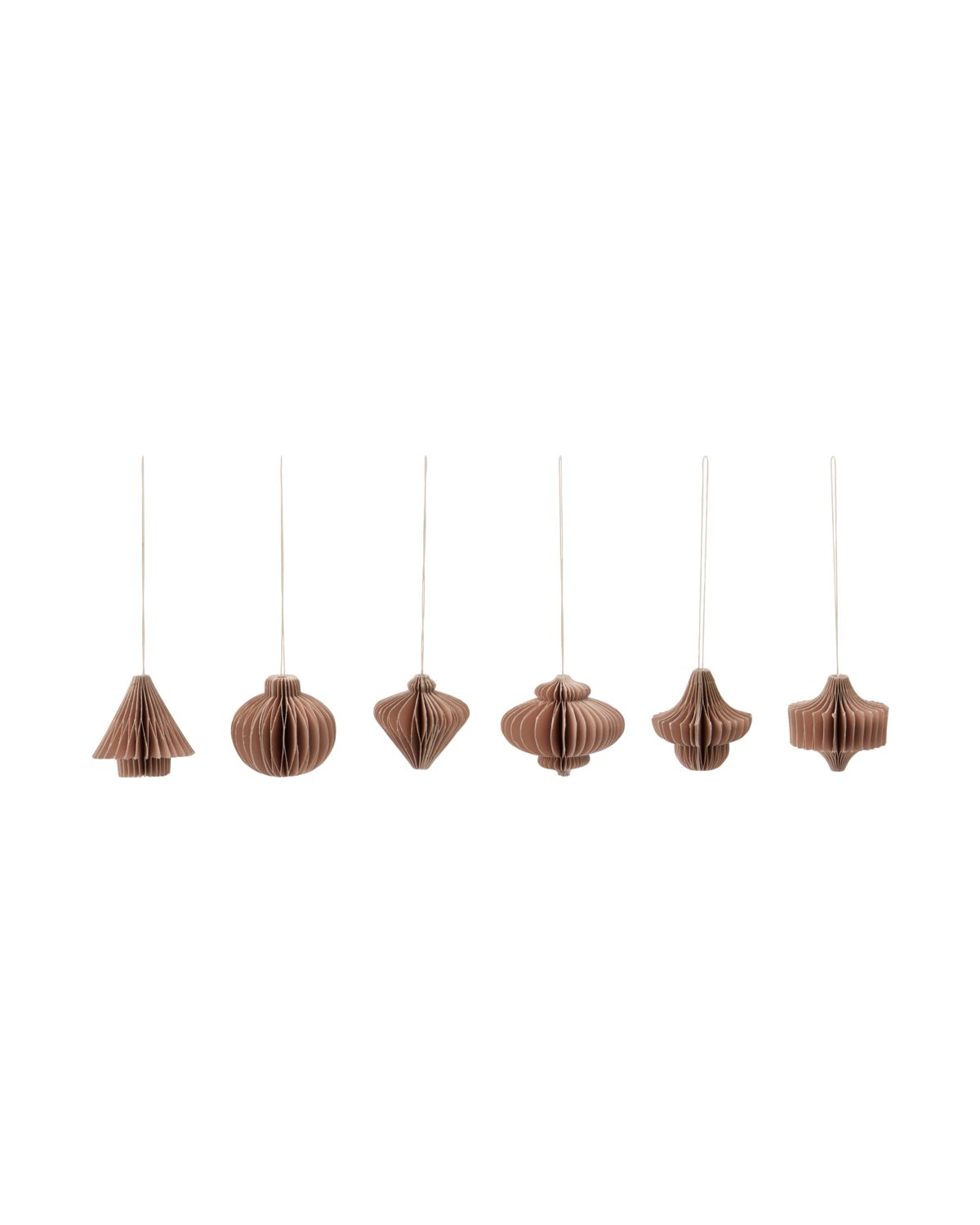 Julepynt, Dusty Rose, Papirpynt, Papirornamenter, House Doctor, 6 stk