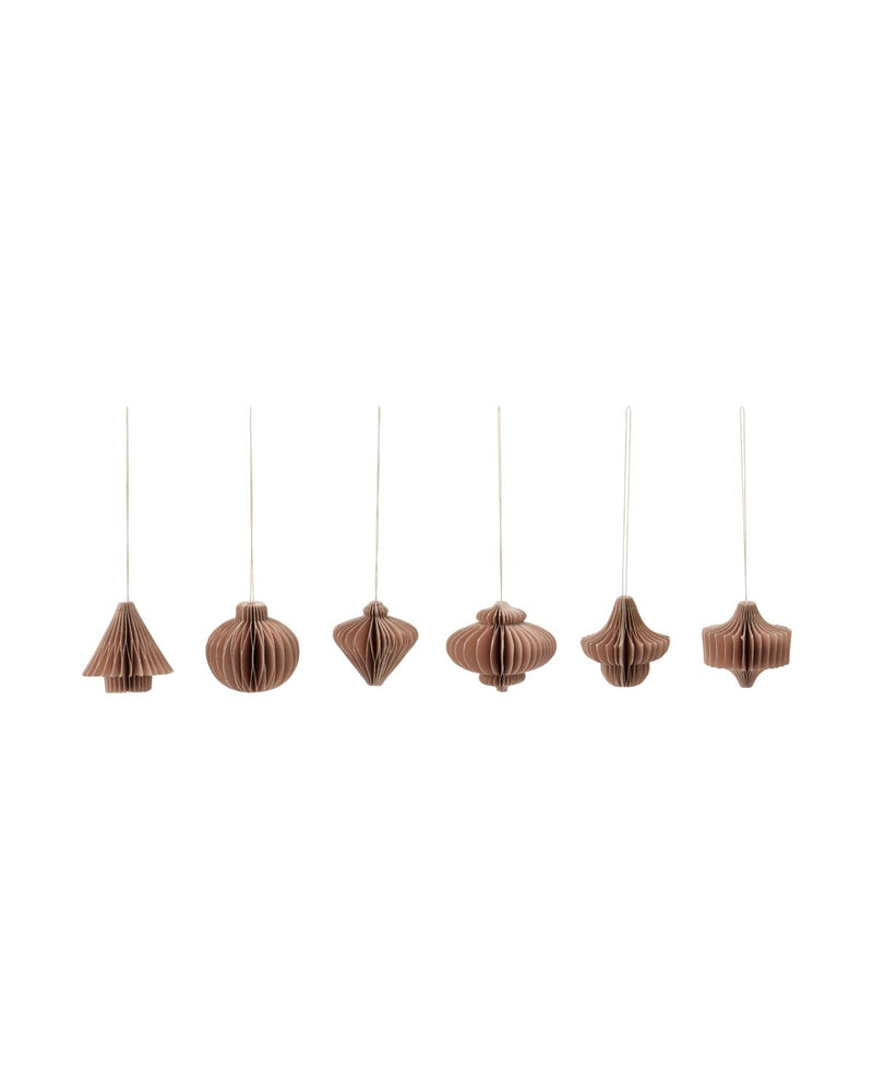 Julepynt, Dusty Rose, Papirpynt, Papirornamenter, House Doctor, 6 stk