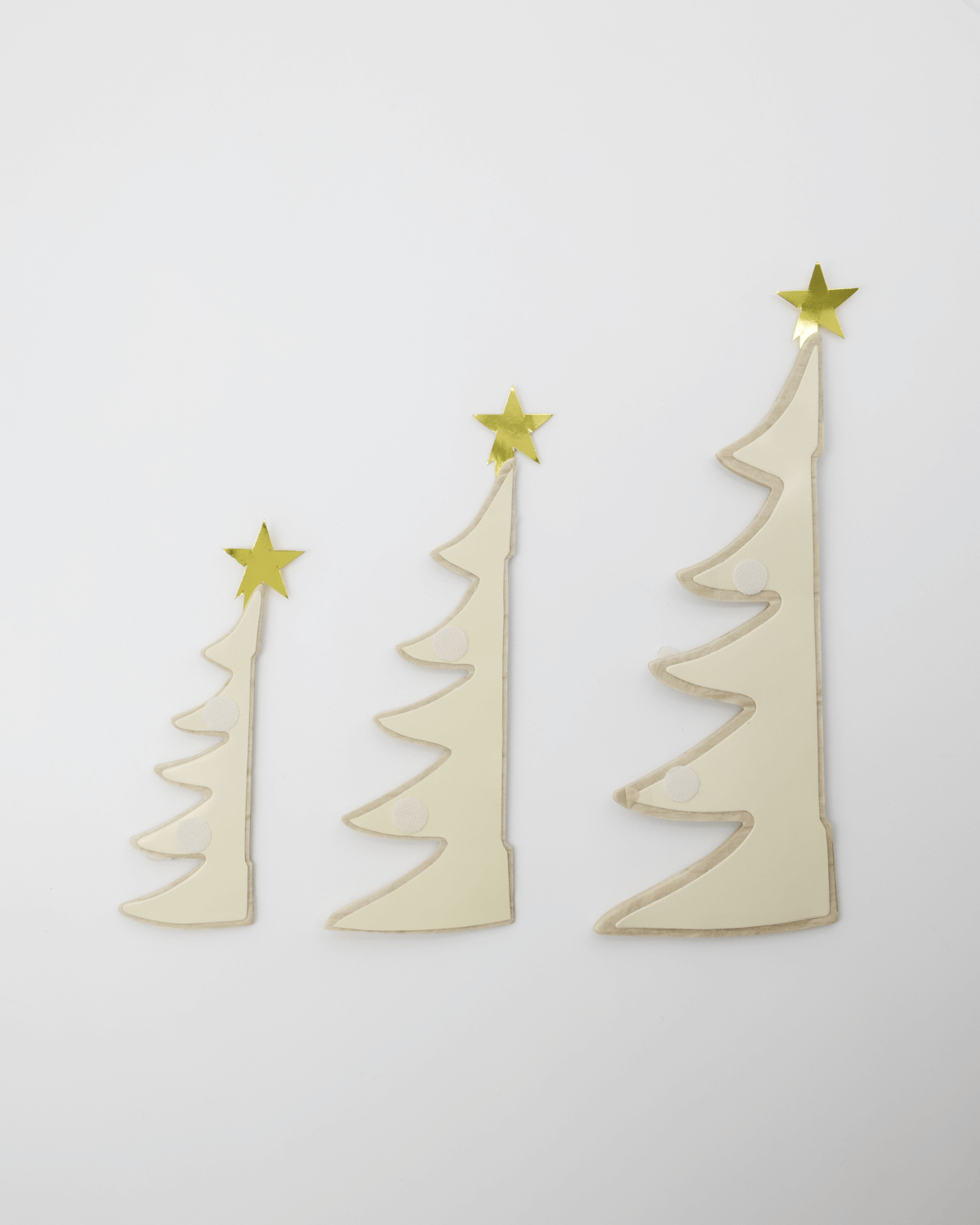 House Doctor papirjuletræer sæt 3 stk, nordisk julepynt med gylden topstjerne