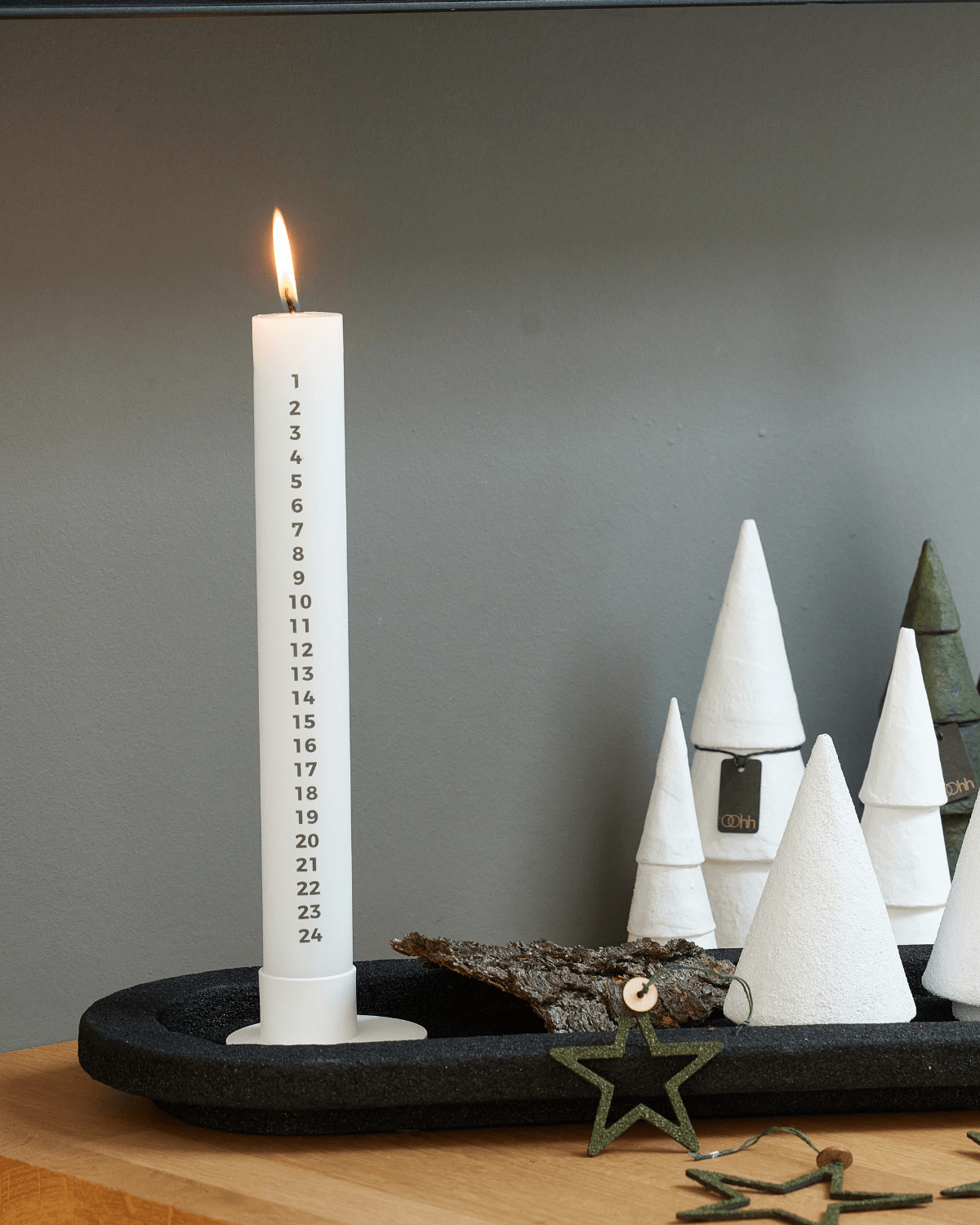 Kalenderlys, hvid, miljø