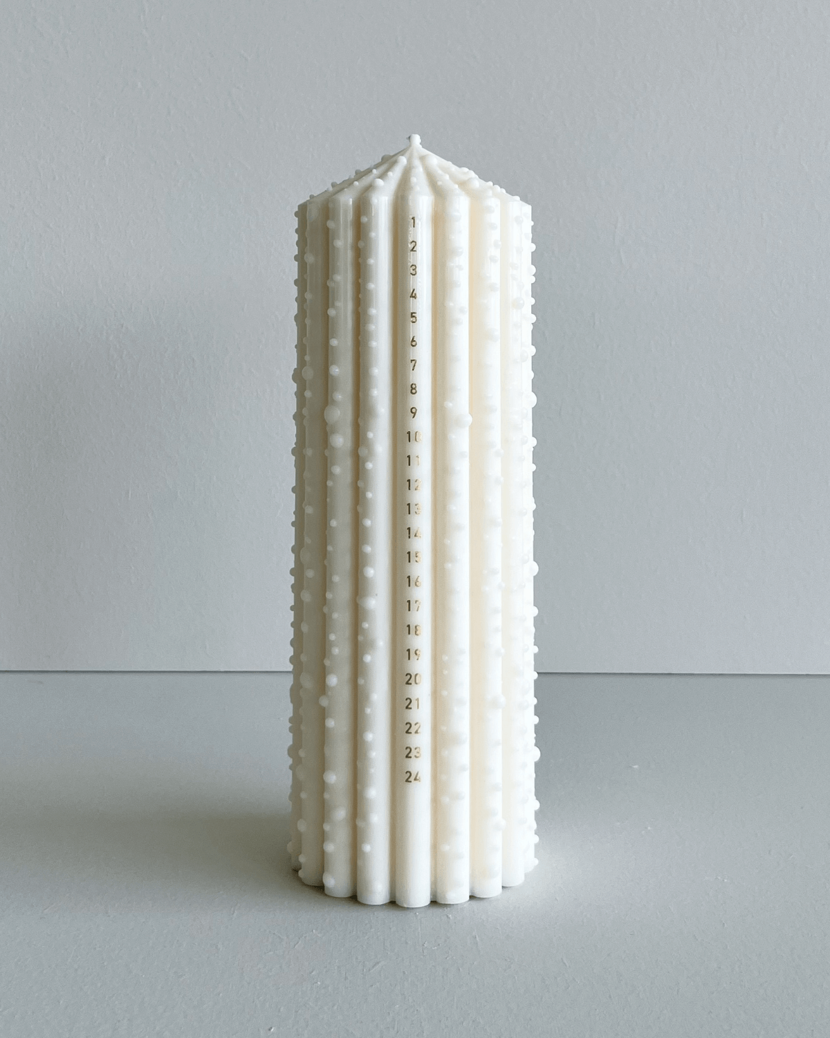 Kalenderlys, Let It Snow Hvid, 20 cm