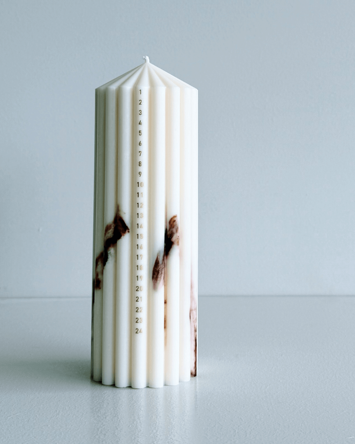Kalenderlys, Marmor, 20 cm
