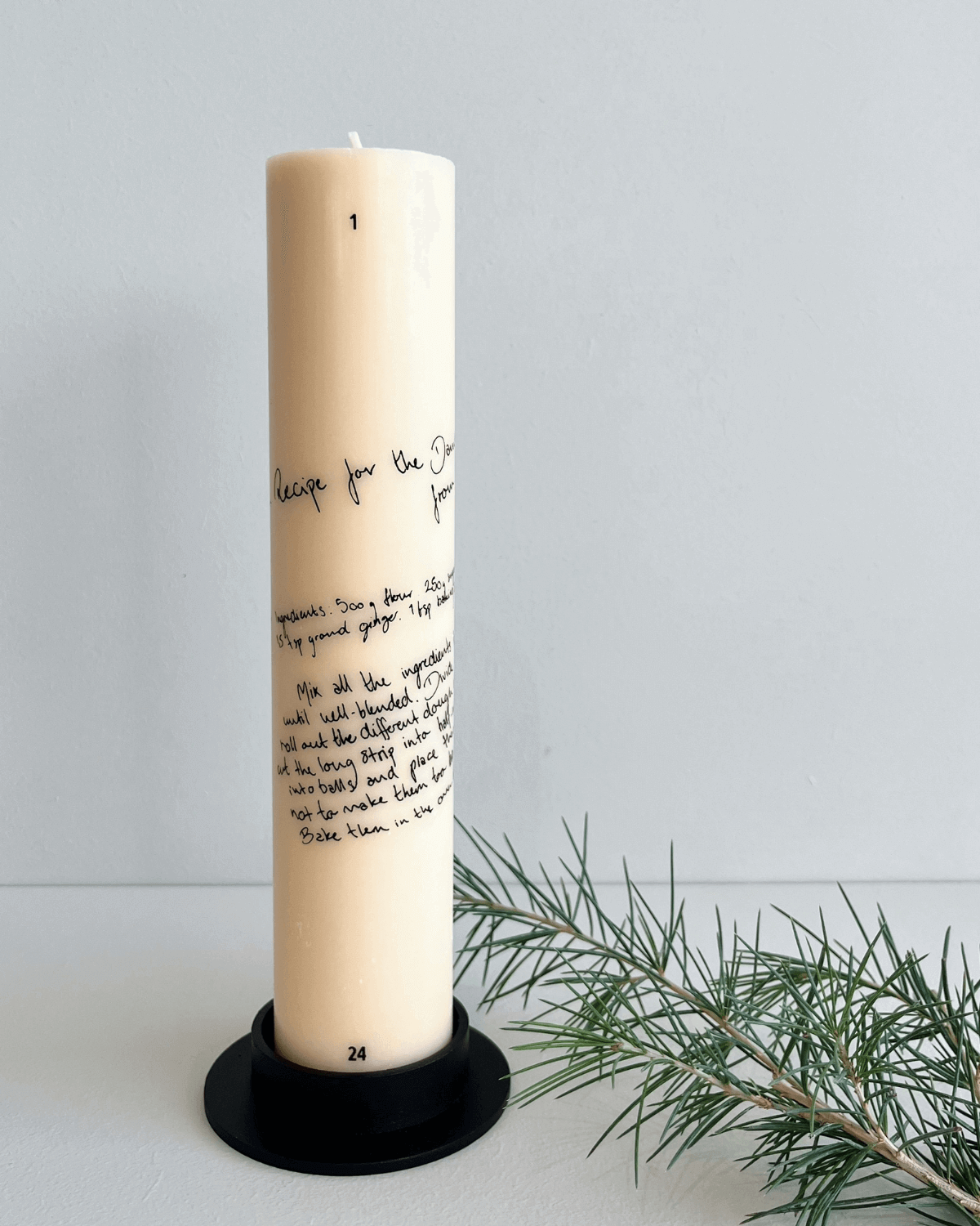 Kalenderlys, creme farvet, beige, recipe of traditions, humdakin