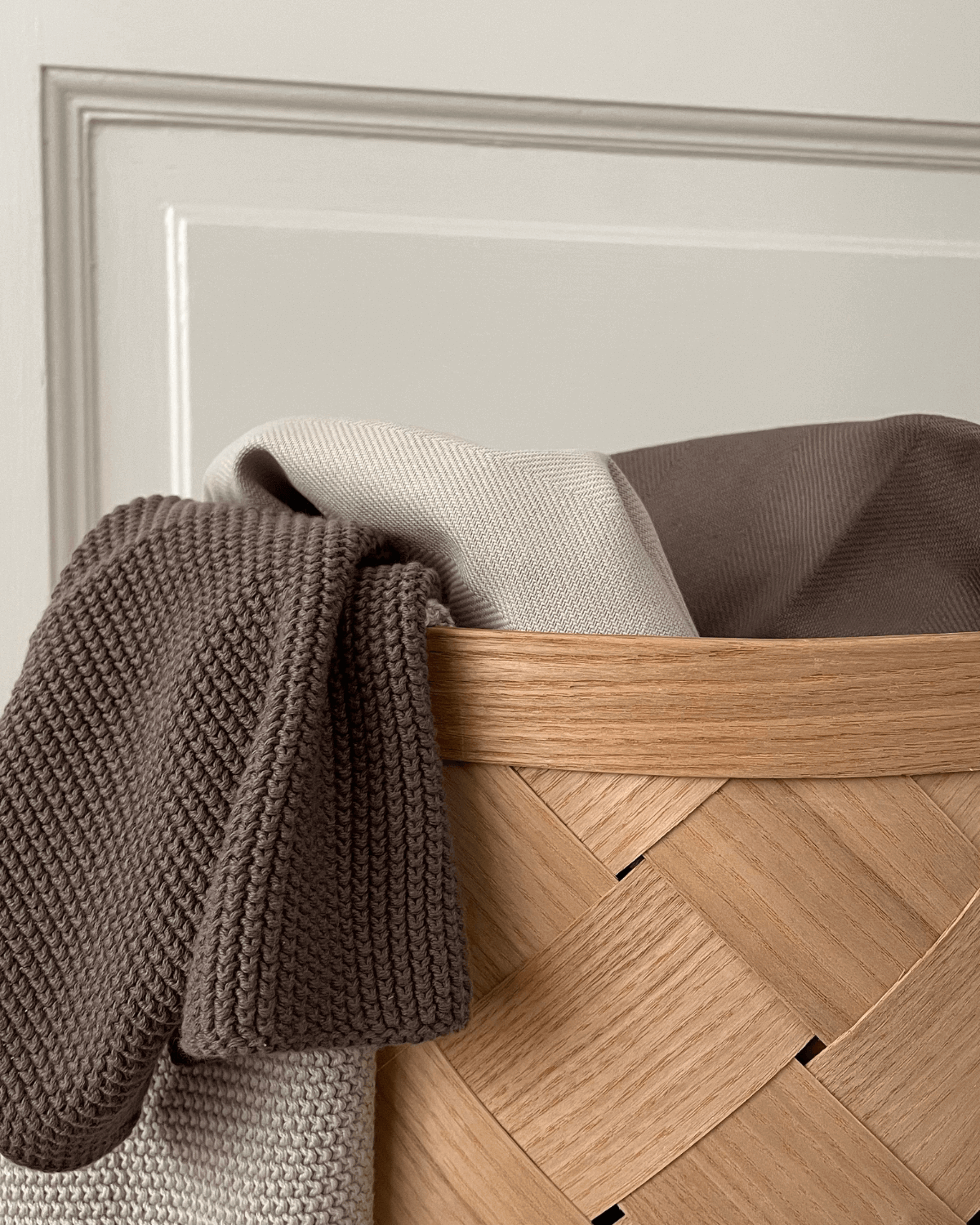 Økologiske tekstiler til køkkenet i brune farver fra Humdakin 