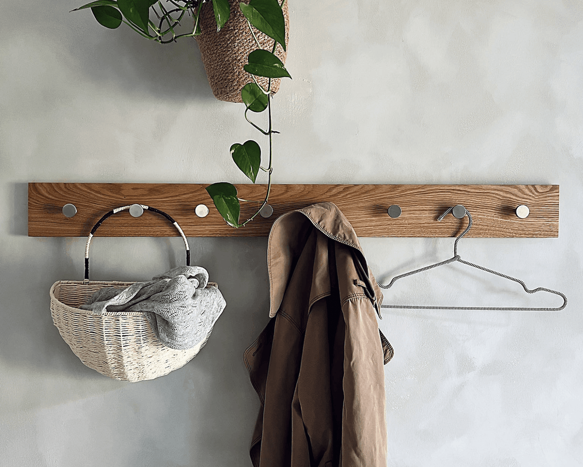 Knagerække, Oak, Stål - 100 cm