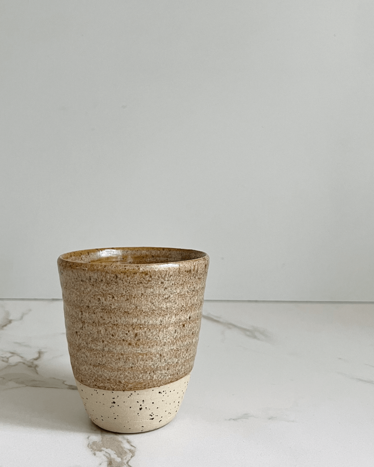 Kop, Brun, Creme, Håndlavet keramik, Ember
