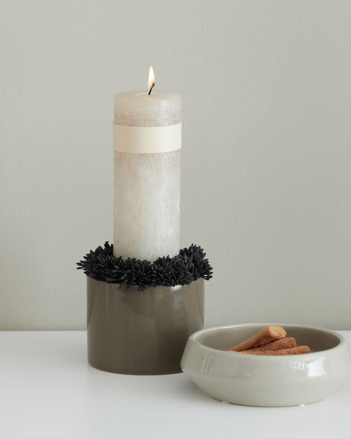 Krukke, taupe, keramik, oohh, Vance Kitira, juledekoration