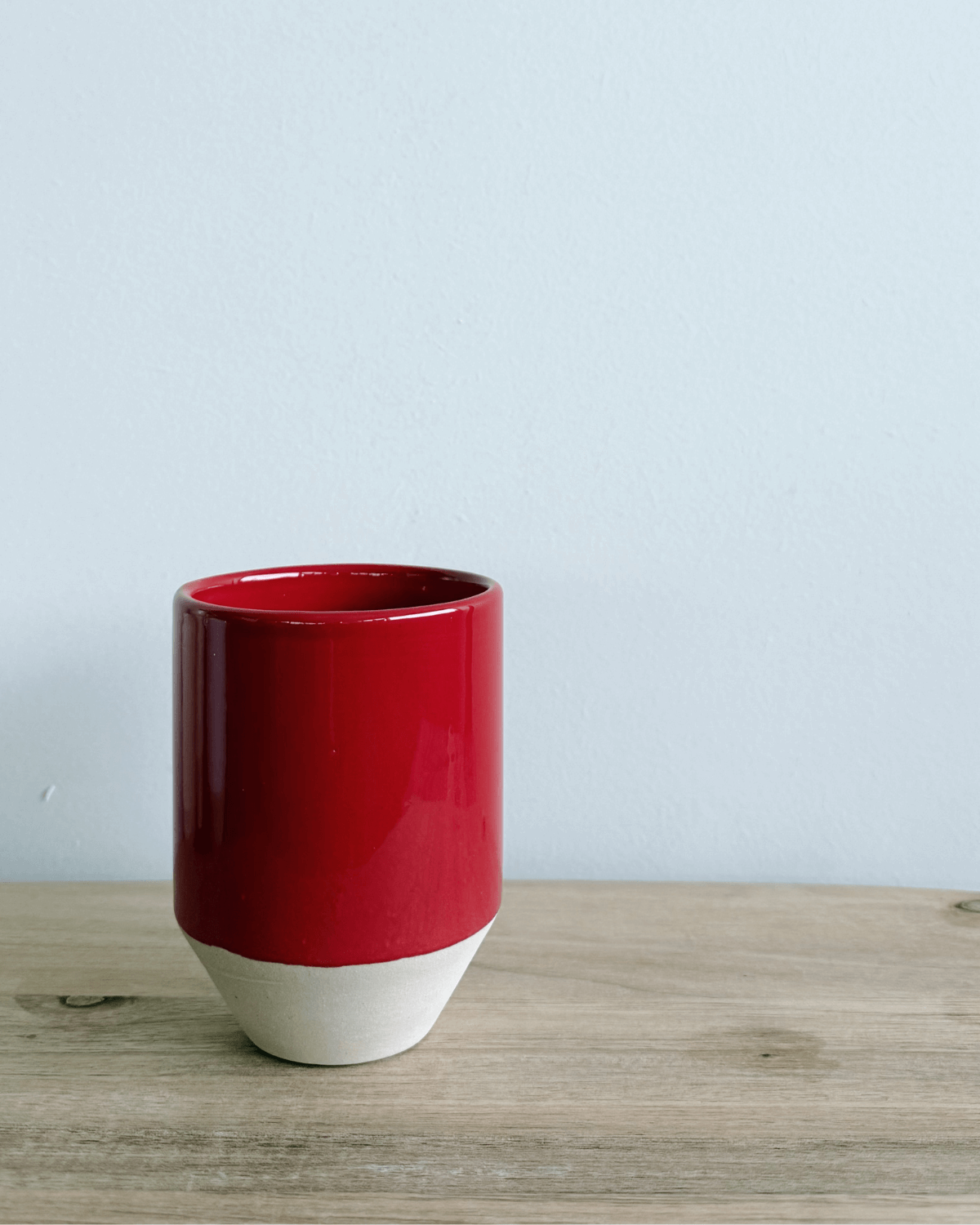 Håndlavet keramikkop, May, Rød, tall thin