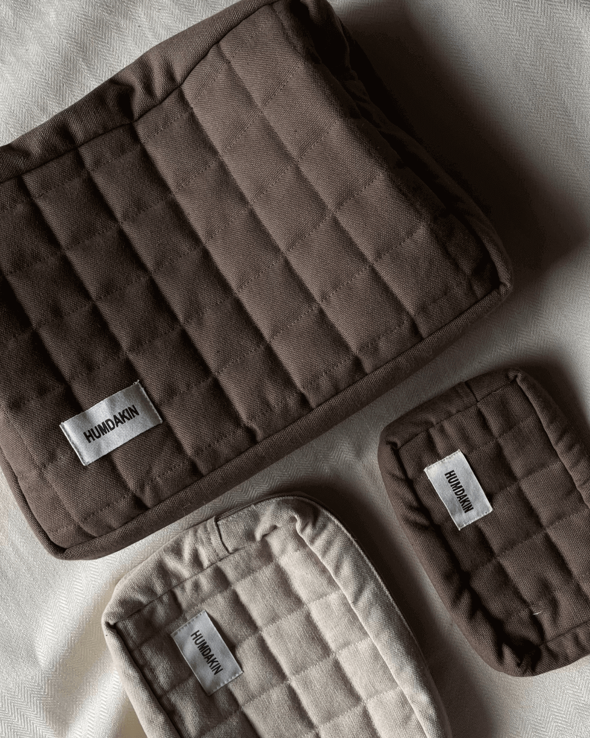 Humdakin, makeuptaske, toilettaske, lightstone, quiltet, waldorf