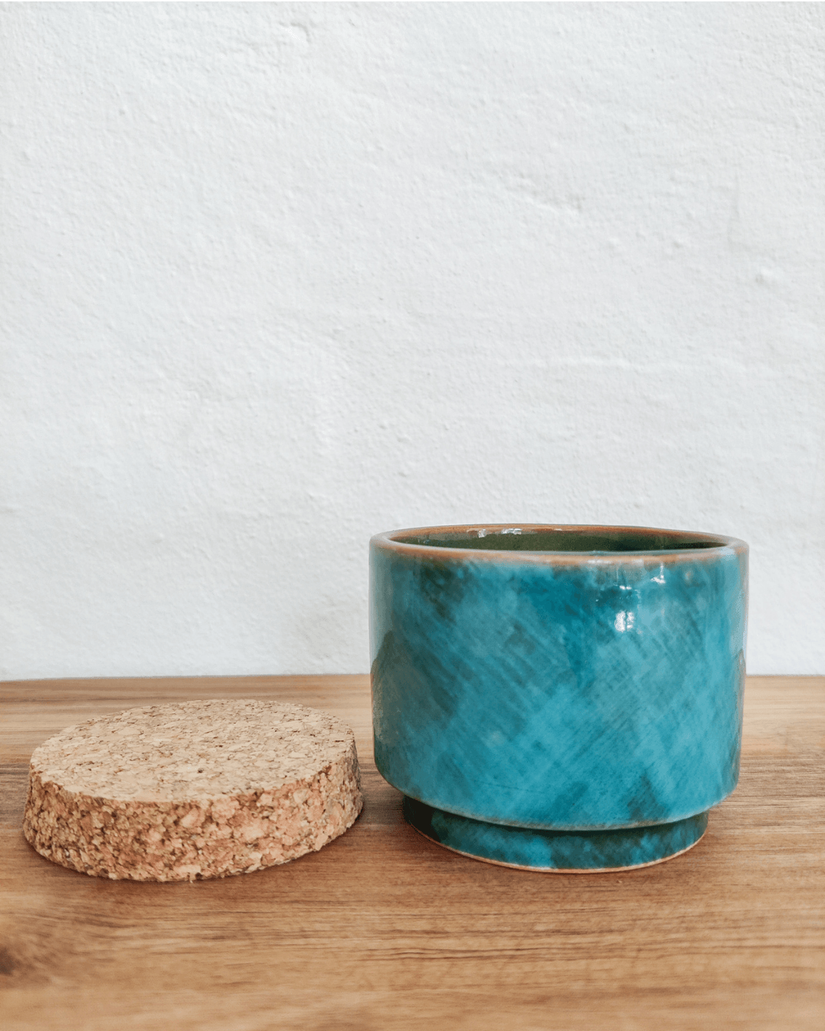 la gabbianella krukke i farven aqua med korklåg 
