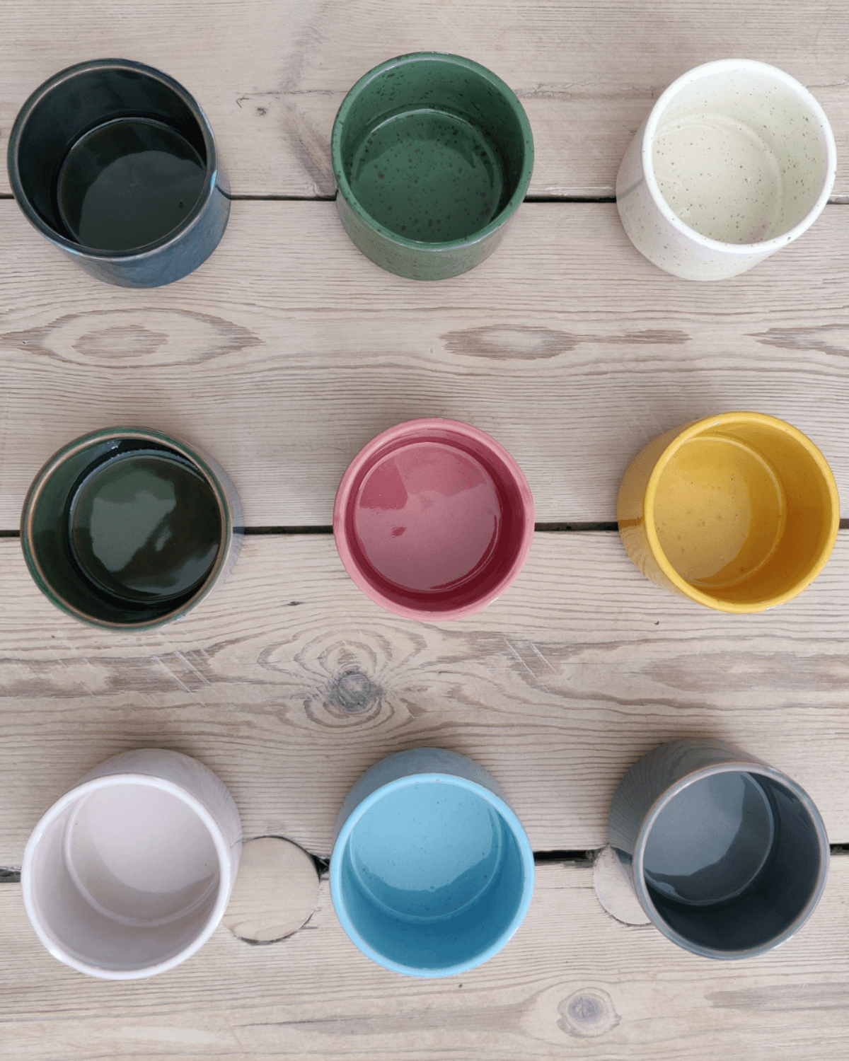 La Gabbianella keramik krukker i forskellige smukke farver