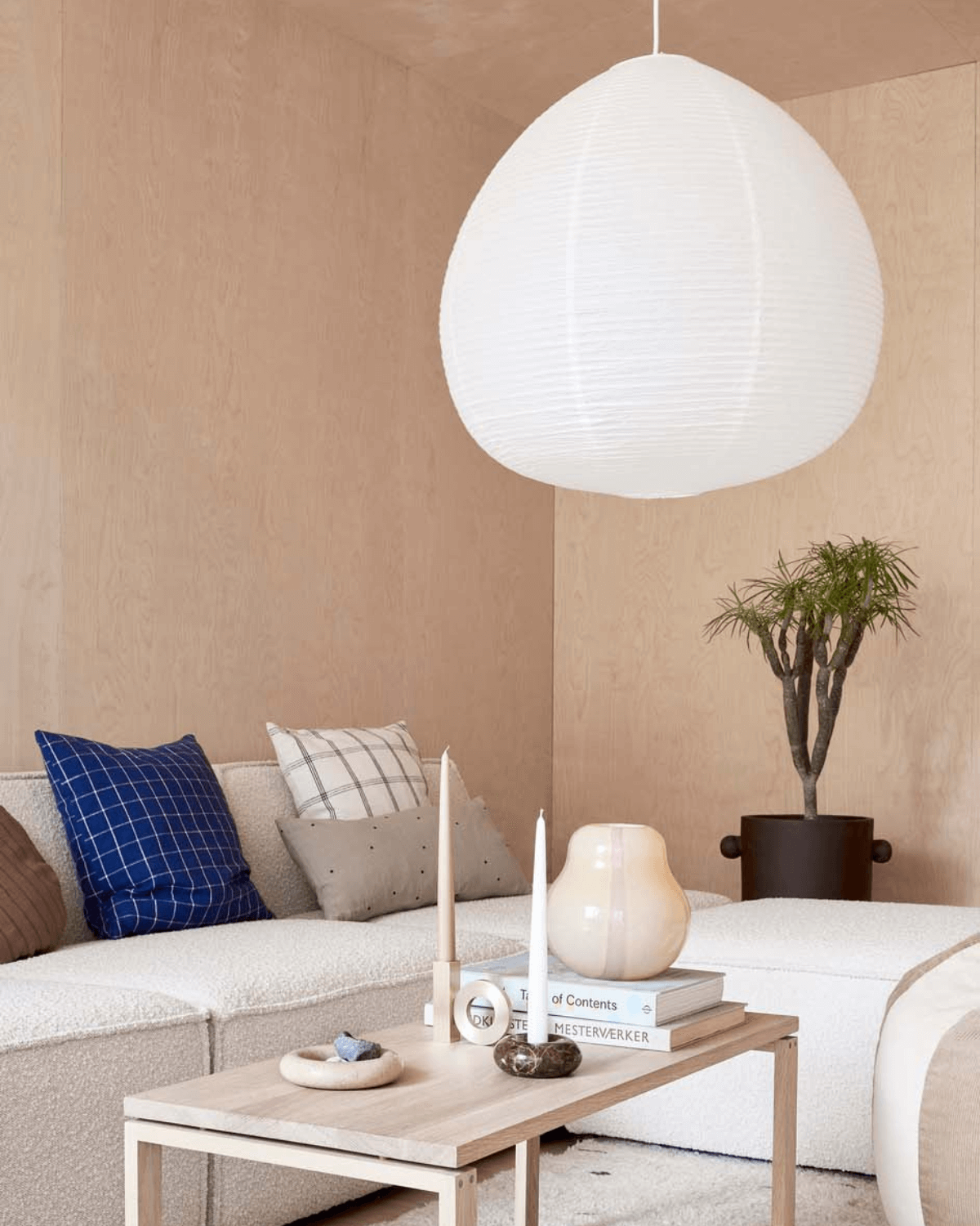 Kojo, lampeskærm, rispapir lampe, hvid, OYOY Living Design