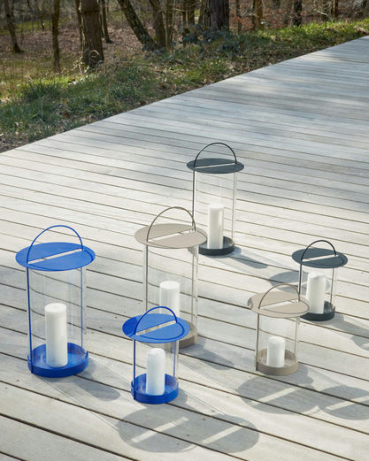 Sort lanterne Maki lille størrelse, dekorativt lys til terrasse eller stue