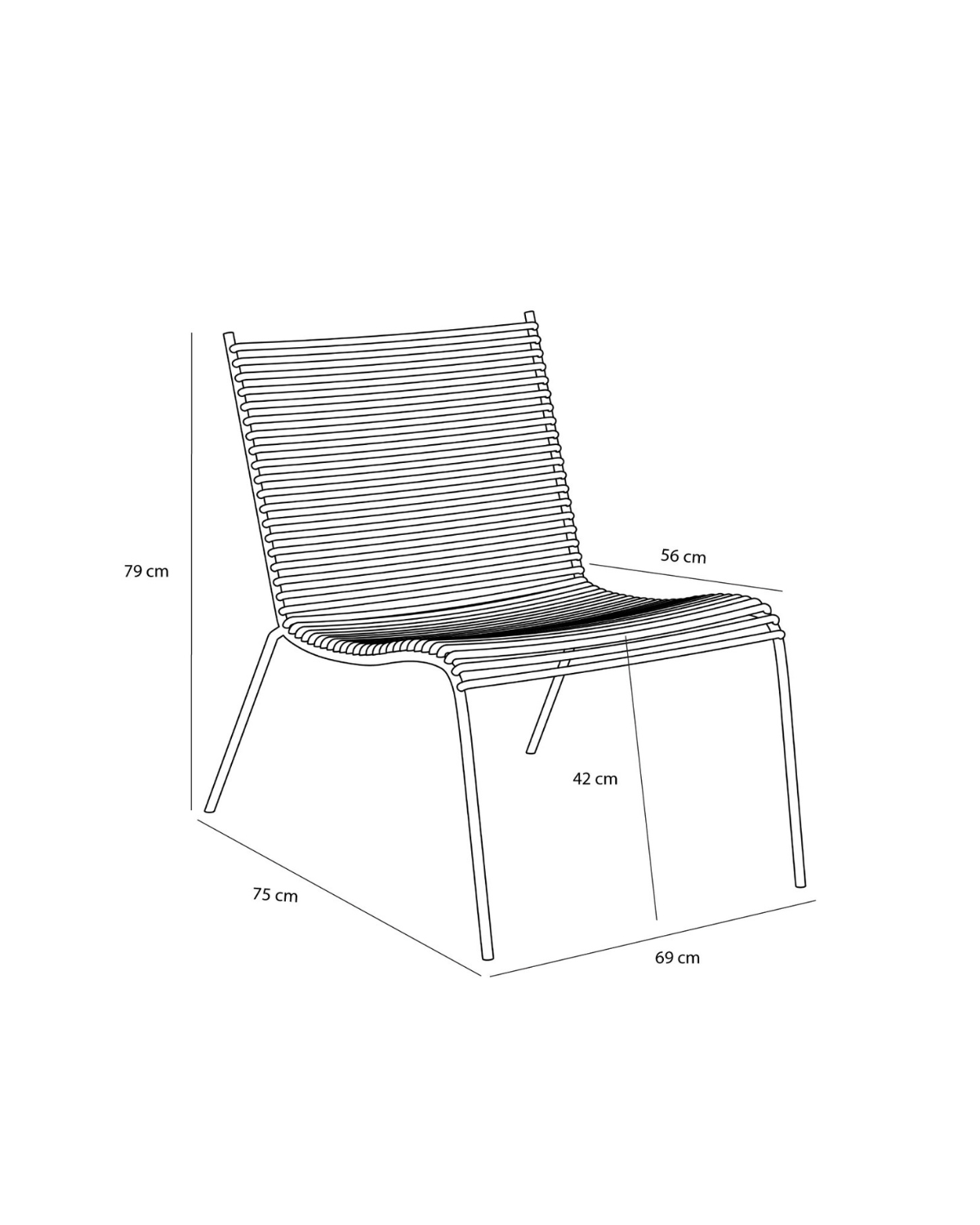 String loungestol i nordisk design til udendørs brug