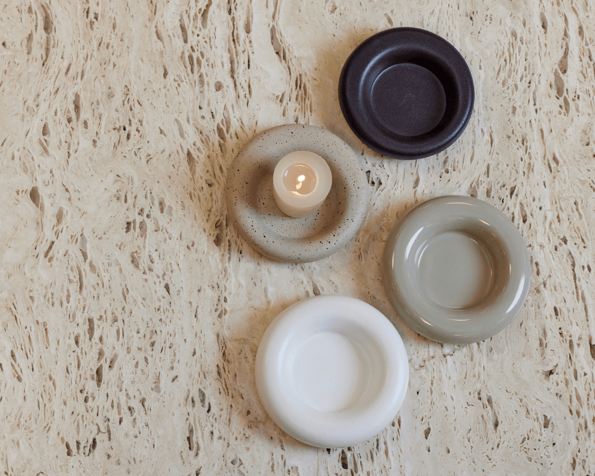 Lysestage, Ania, lysestage til bloklys, oohh, keramik, fyrfadslys, vance kitira