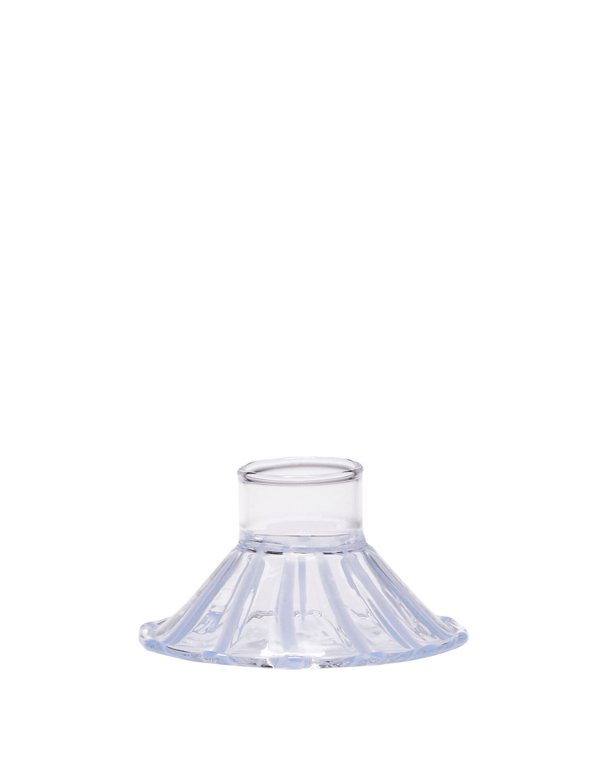 Lysestage, Glas, Blå striber, Hübsch