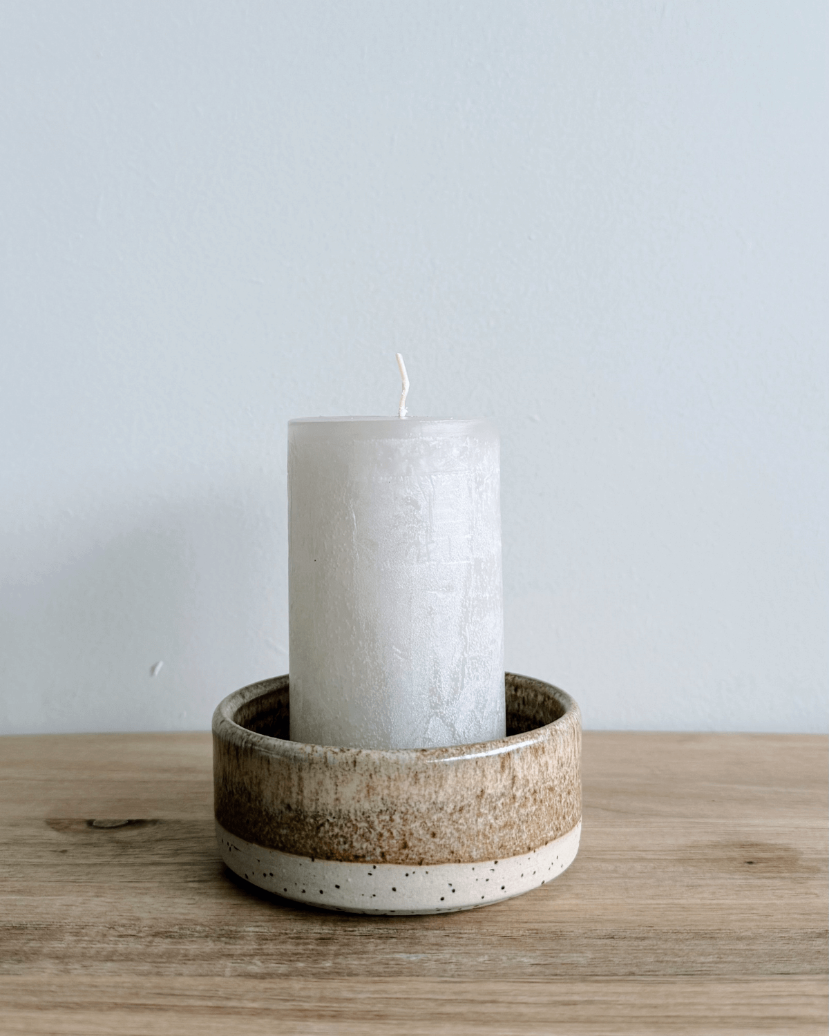 mini keramik skål der passer til lys og snacks, creme, brun