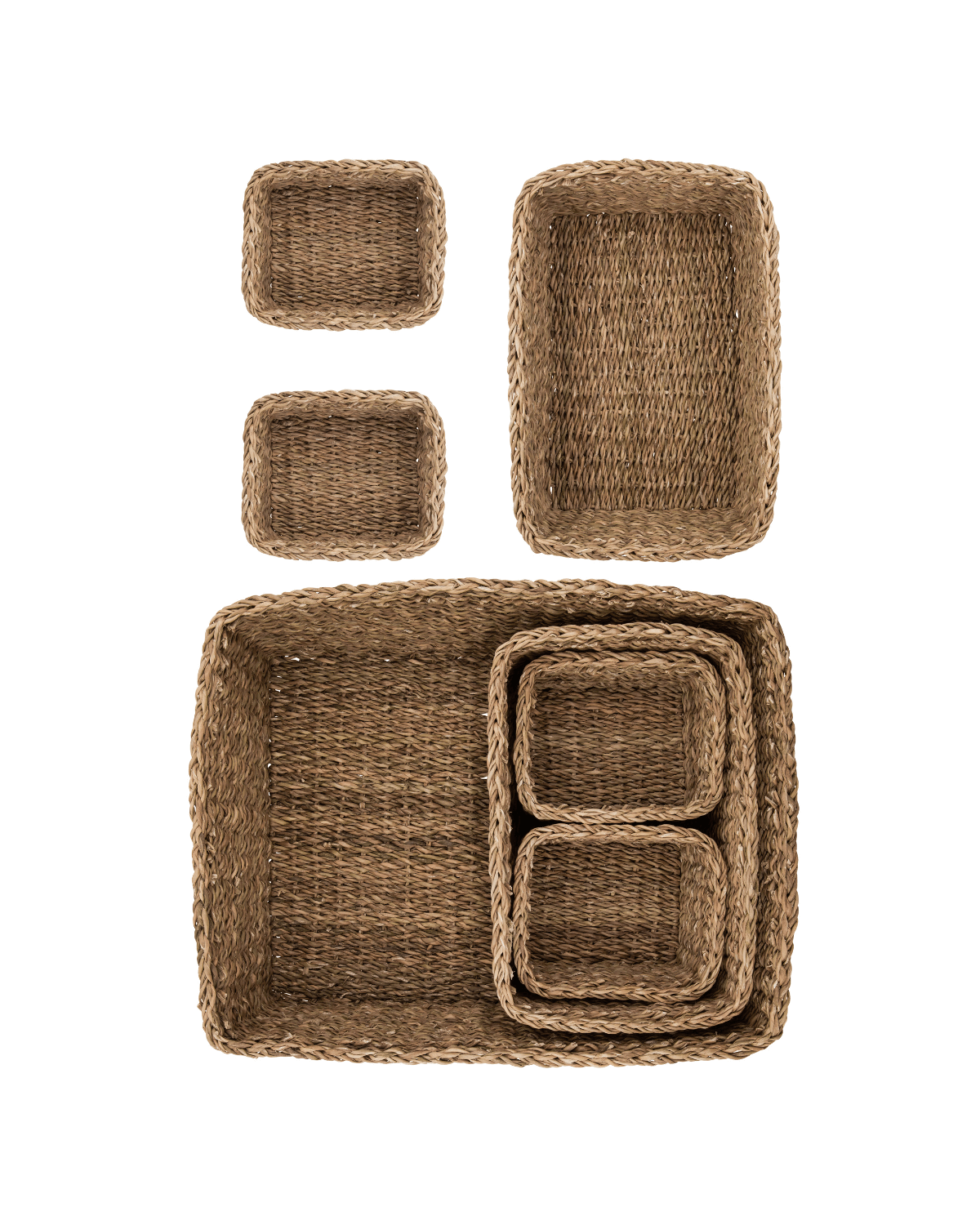 Opbevaringskurve i søgræs – sæt med 7 fra meraki