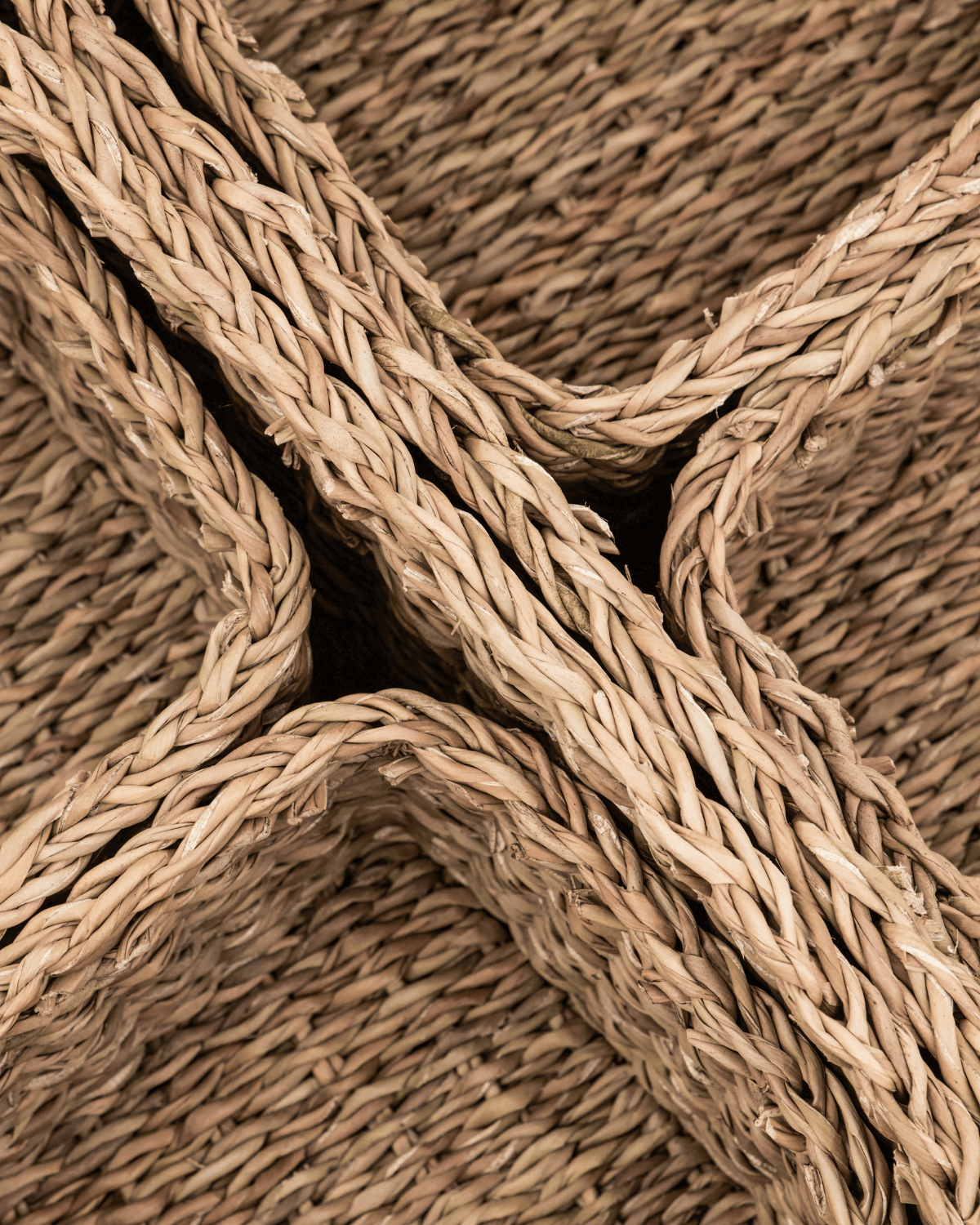 Sæt med 7 firkantede opbevaringskurve i søgræs