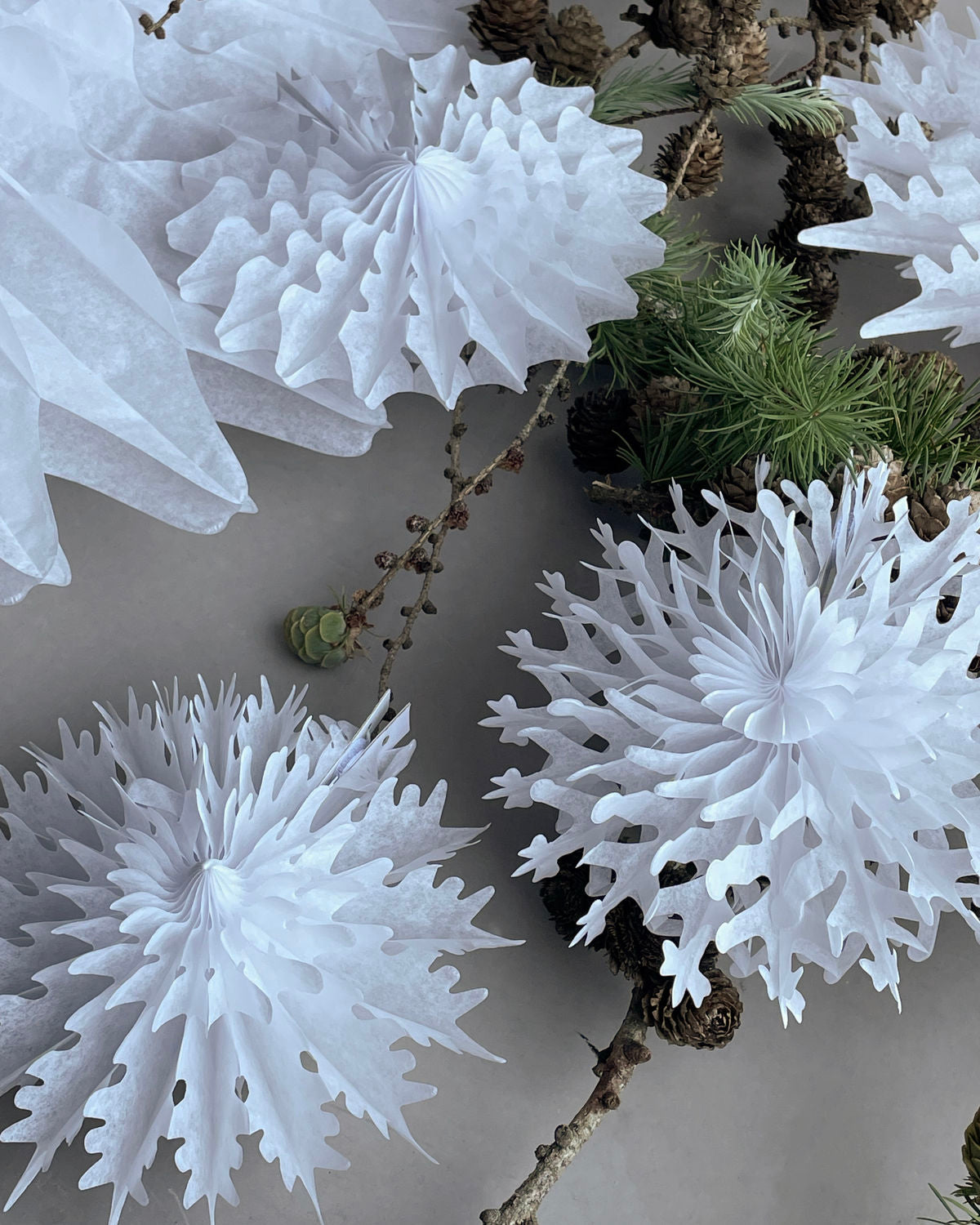 Julepynt, papir stjerner, hvid, 3 stk, house doctor