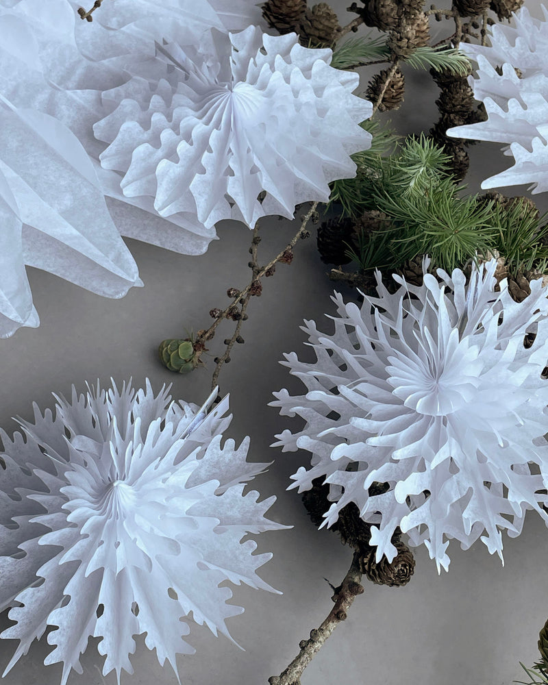 Julepynt, papir stjerner, hvid, 3 stk, house doctor