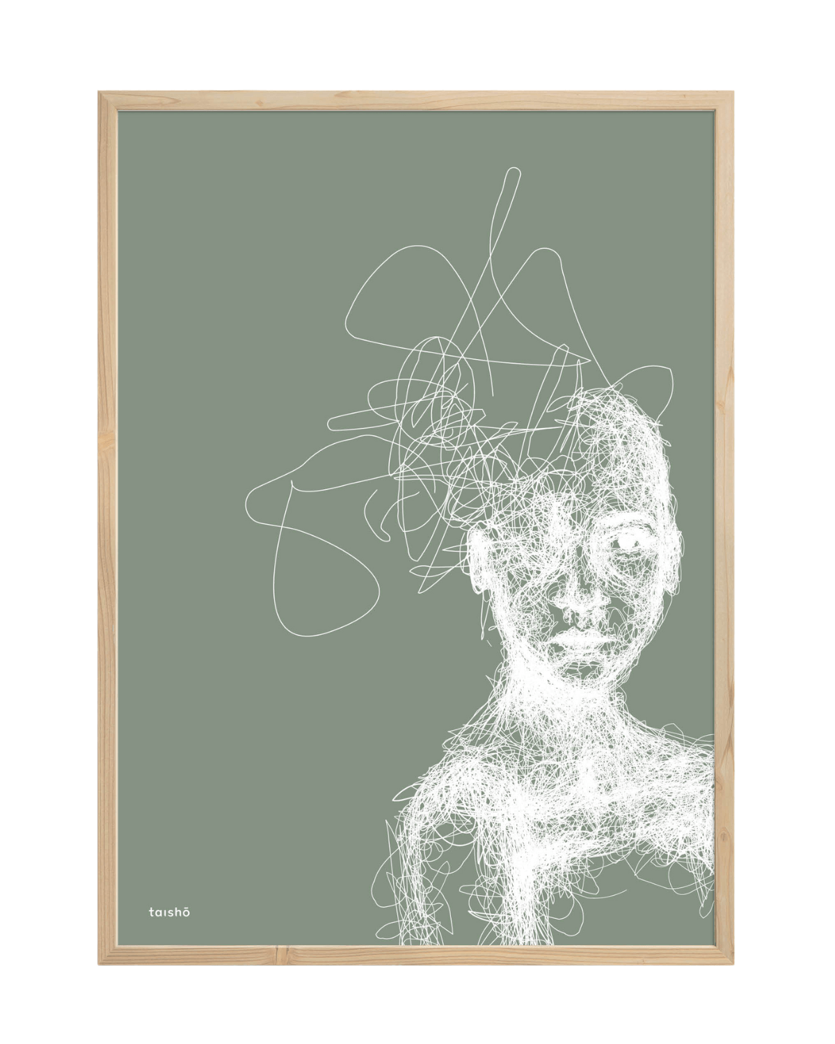 Rodehoved, plakat, taisho, efterårsgrøn, grøn