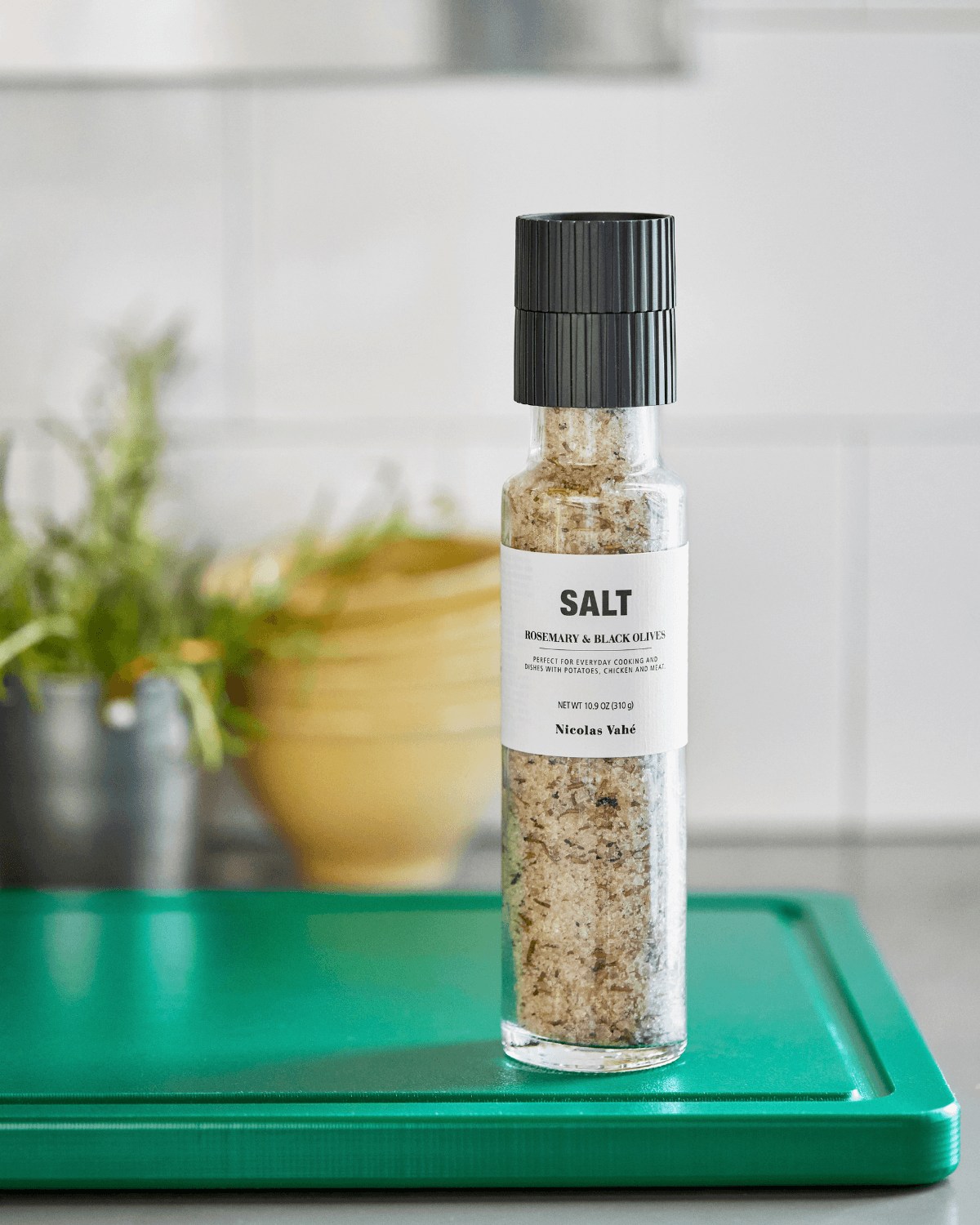Salt, Rosmarin & sorte oliven, 310g