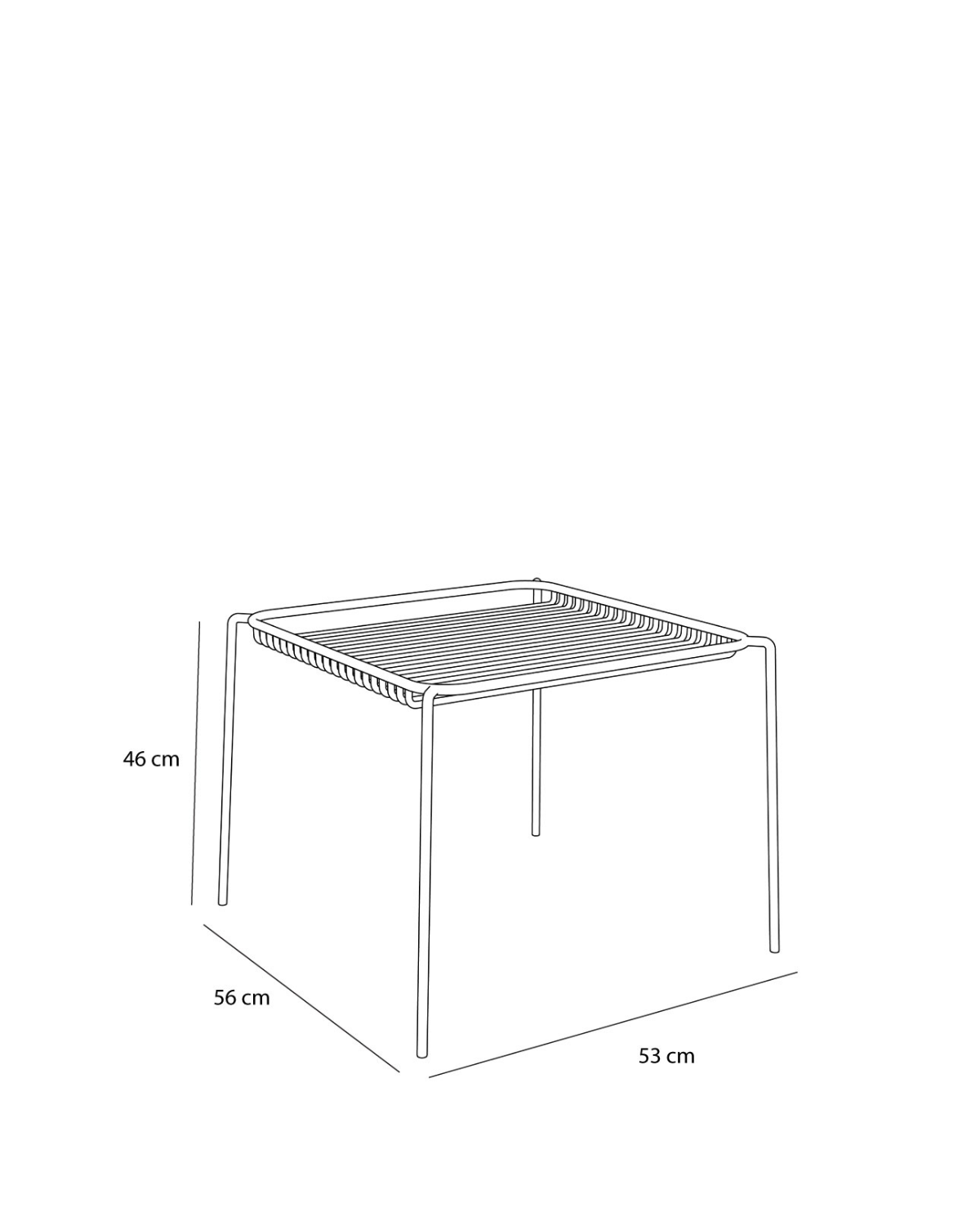Stilrent sidebord i lysegrå til terrasse og have