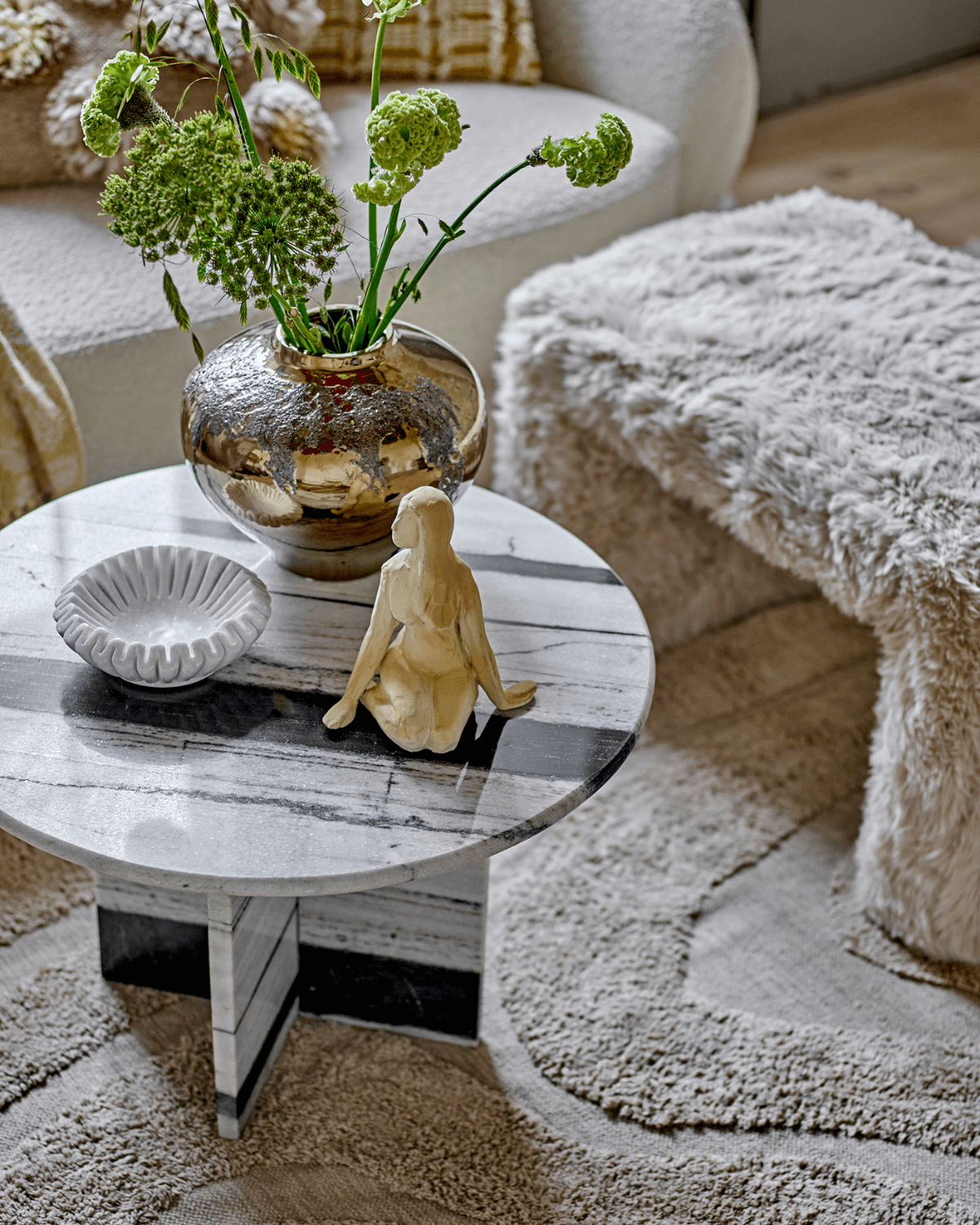 Marmor skål, stilleben, nordisk indretning, Harmonia, Bloomingville