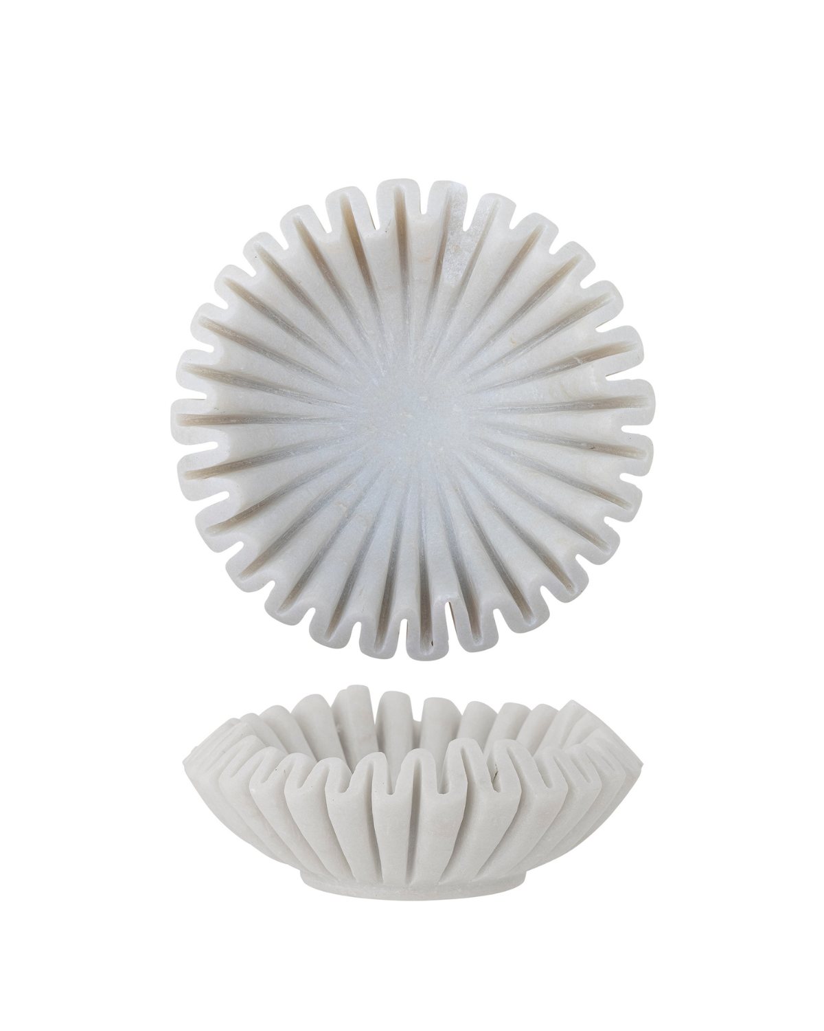 Harmonia skål hvid marmor fra Bloomingville unik årer og naturlig variation