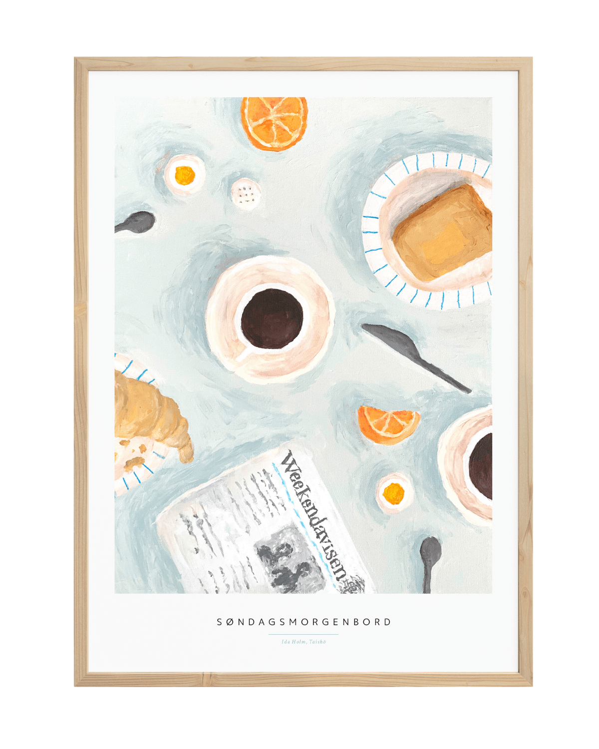 Søndagsmorgenbord, Dansk, taisho, plakat, tekst